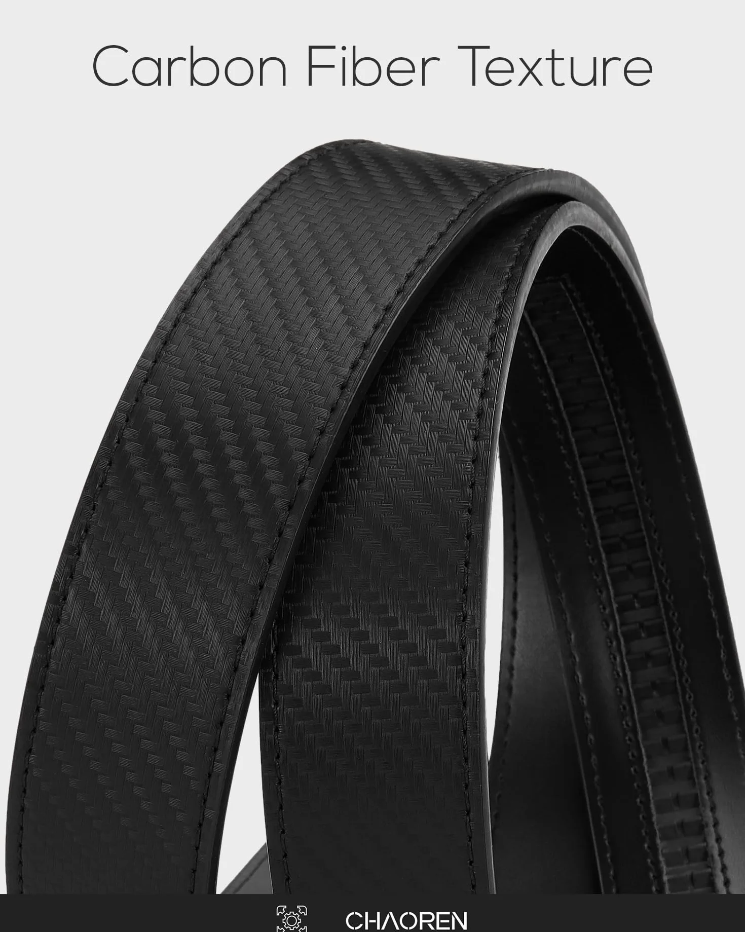 CHAOREN Automatyczny pasek męski, skórzany pasek z grzechotką, bez otworów, do biznesu, swobodny garnitur 35 mm, z szybkim zapięciem, pasek Buckley Belt, męski rozmiar dopasowany