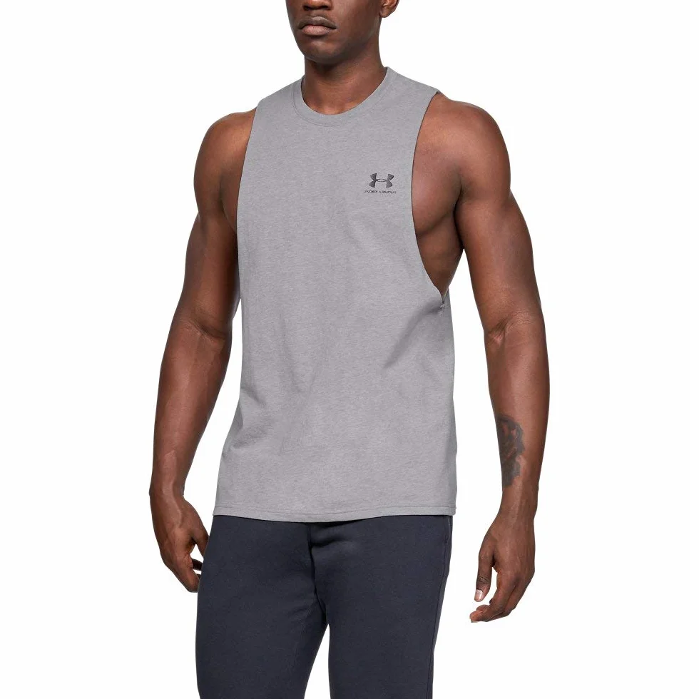 Under Armour Męska koszulka sportowa bez rękawów z wycięciem na lewą klatkę piersiową