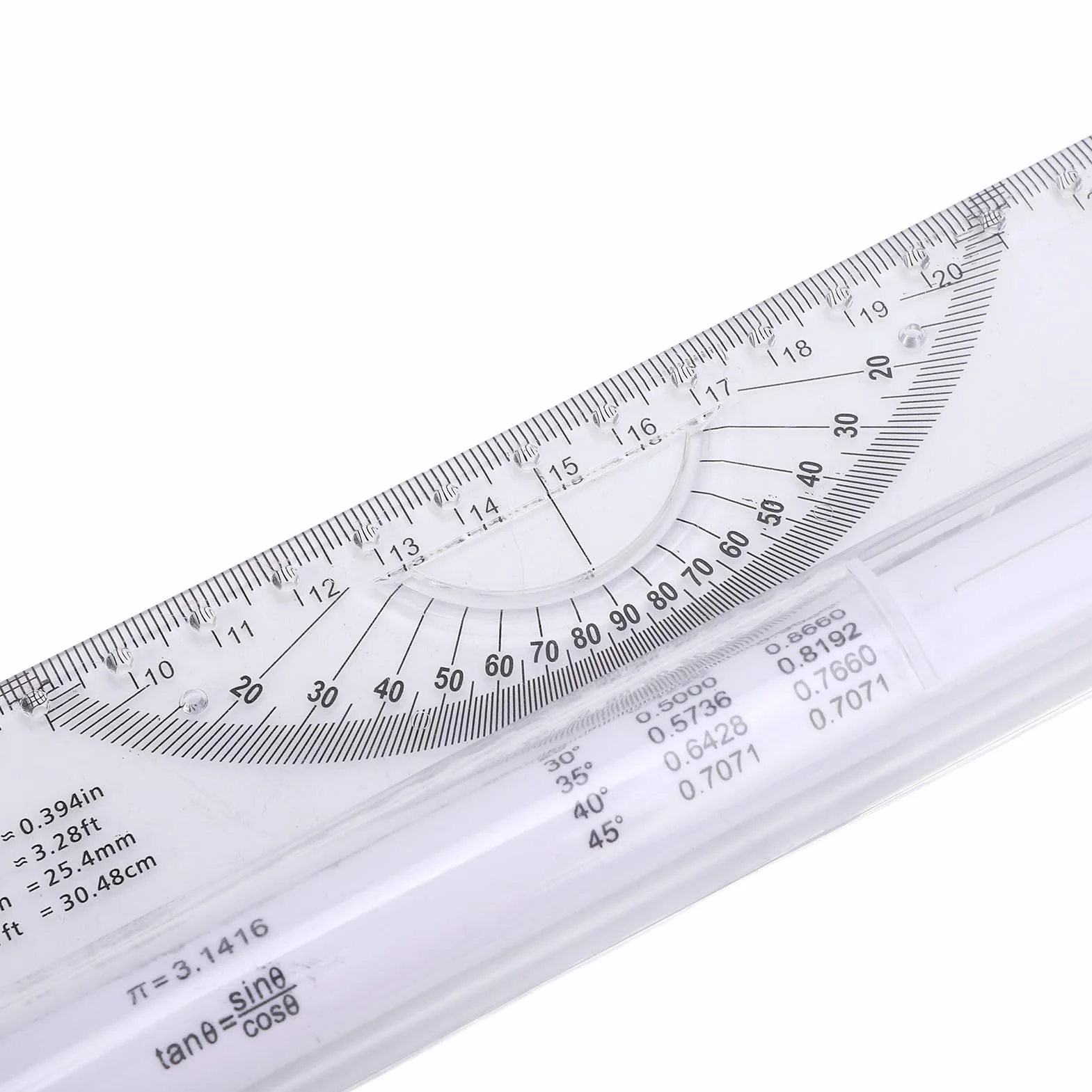 Linijka Szycia, Linijka Walcująca Linia Równoległa łuk Krzywa Rysunkowa Roller z Wbudowanym Kątomierzem Małym linijką do Pomiaru Biura Przygotowawczego (30cm)