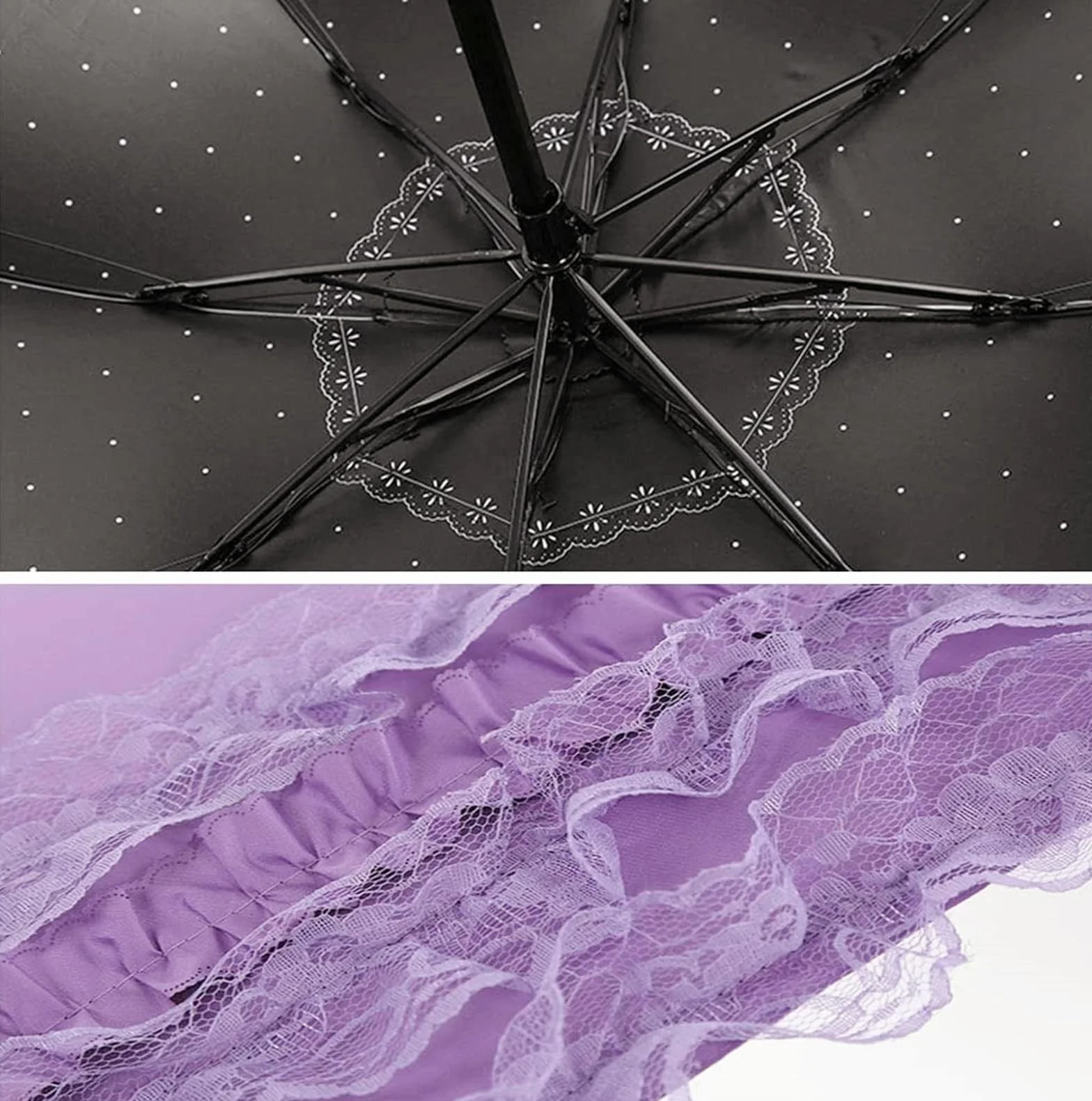 URAWESO Vintage koronkowy parasol gotycki parasol UV ochrona przed słońcem czarownica cosplay sesja zdjęciowa rekwizyty dekoracja na imprezę