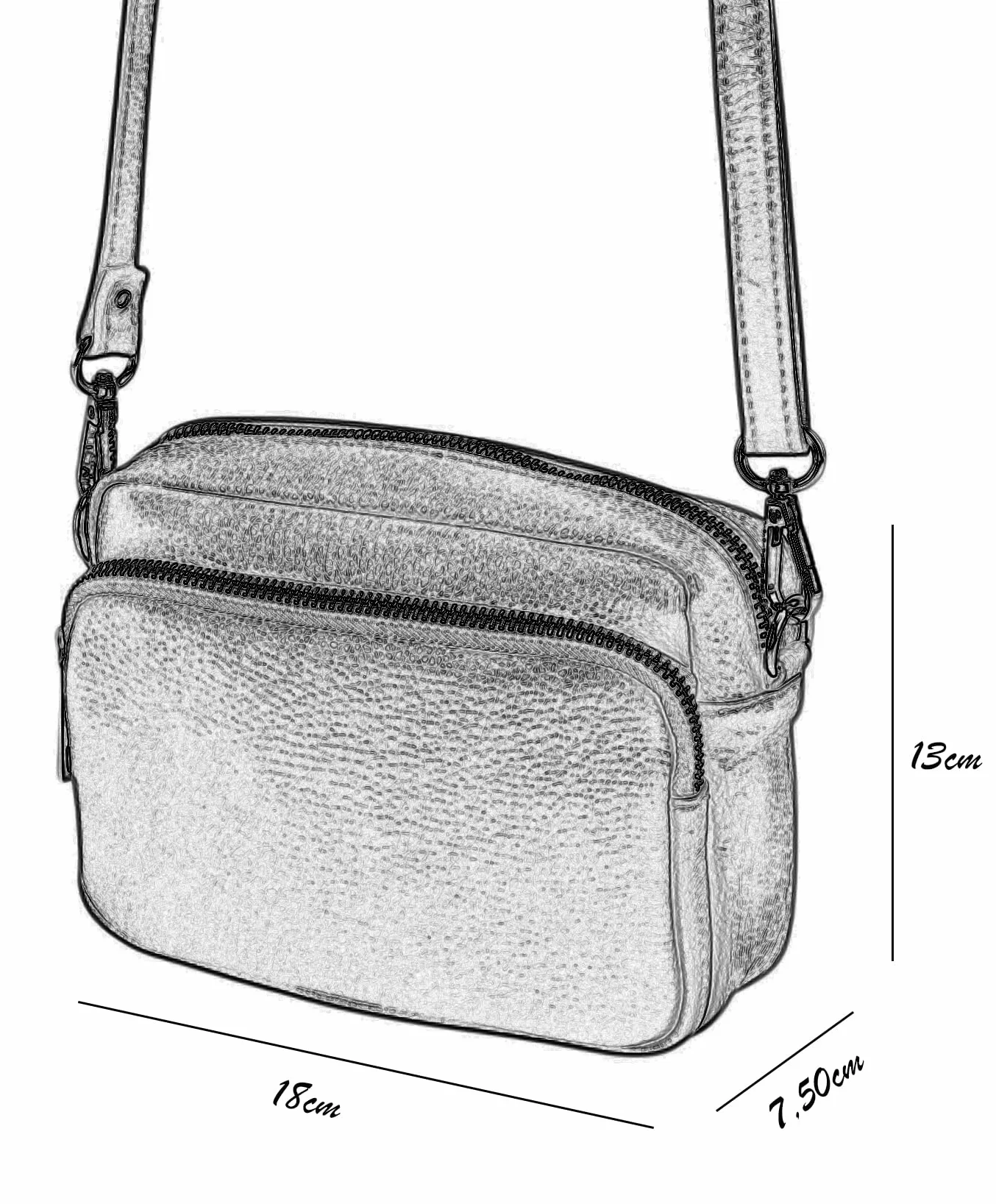 SH Leder Torba na ramię z prawdziwej skóry kopertówka mała torebka wieczorowa torba codzienna z regulowanym paskiem na ramię 18 x 13 cm Pia G394