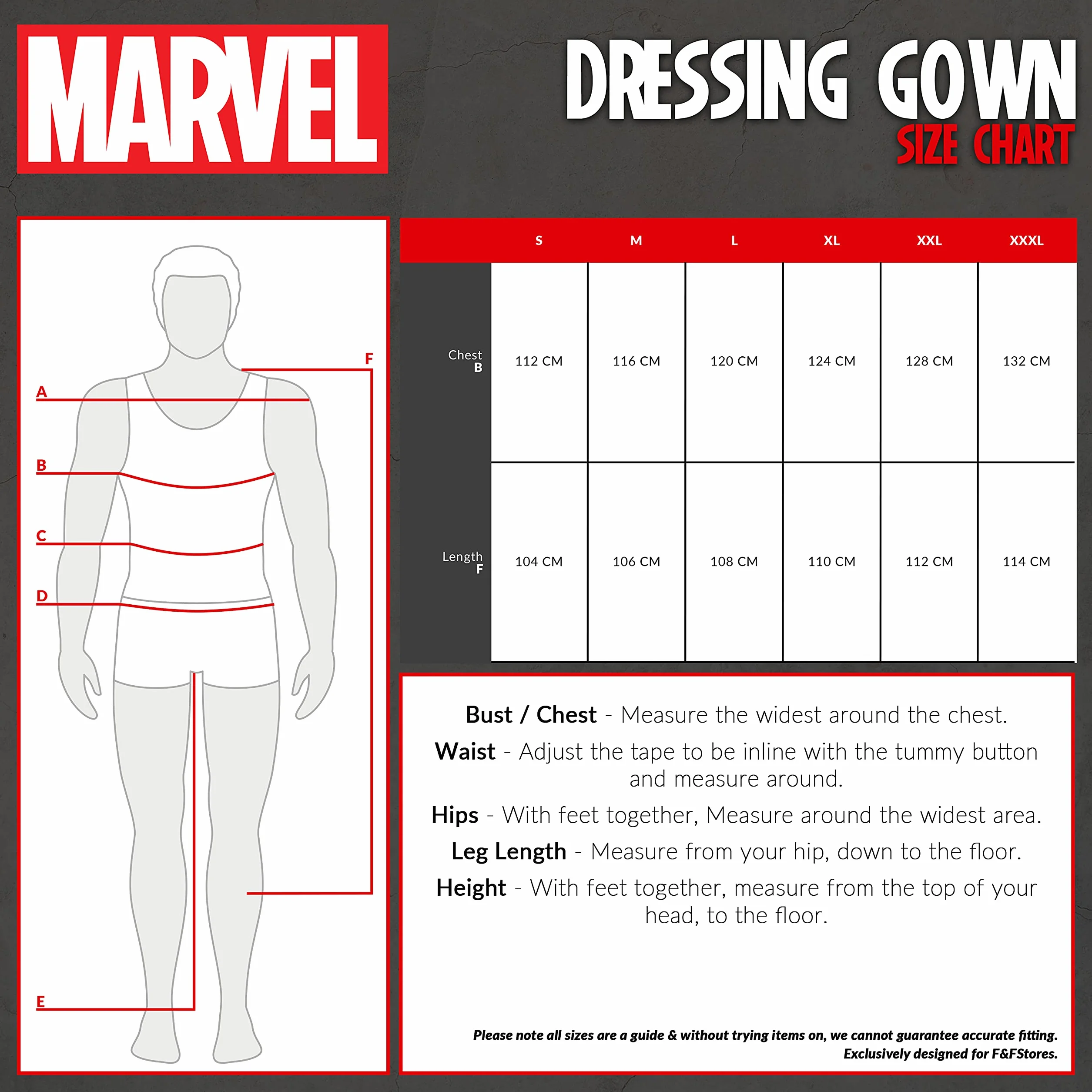 Marvel Szlafrok męski, puszysty, polarowy szlafrok poranny z kapturem