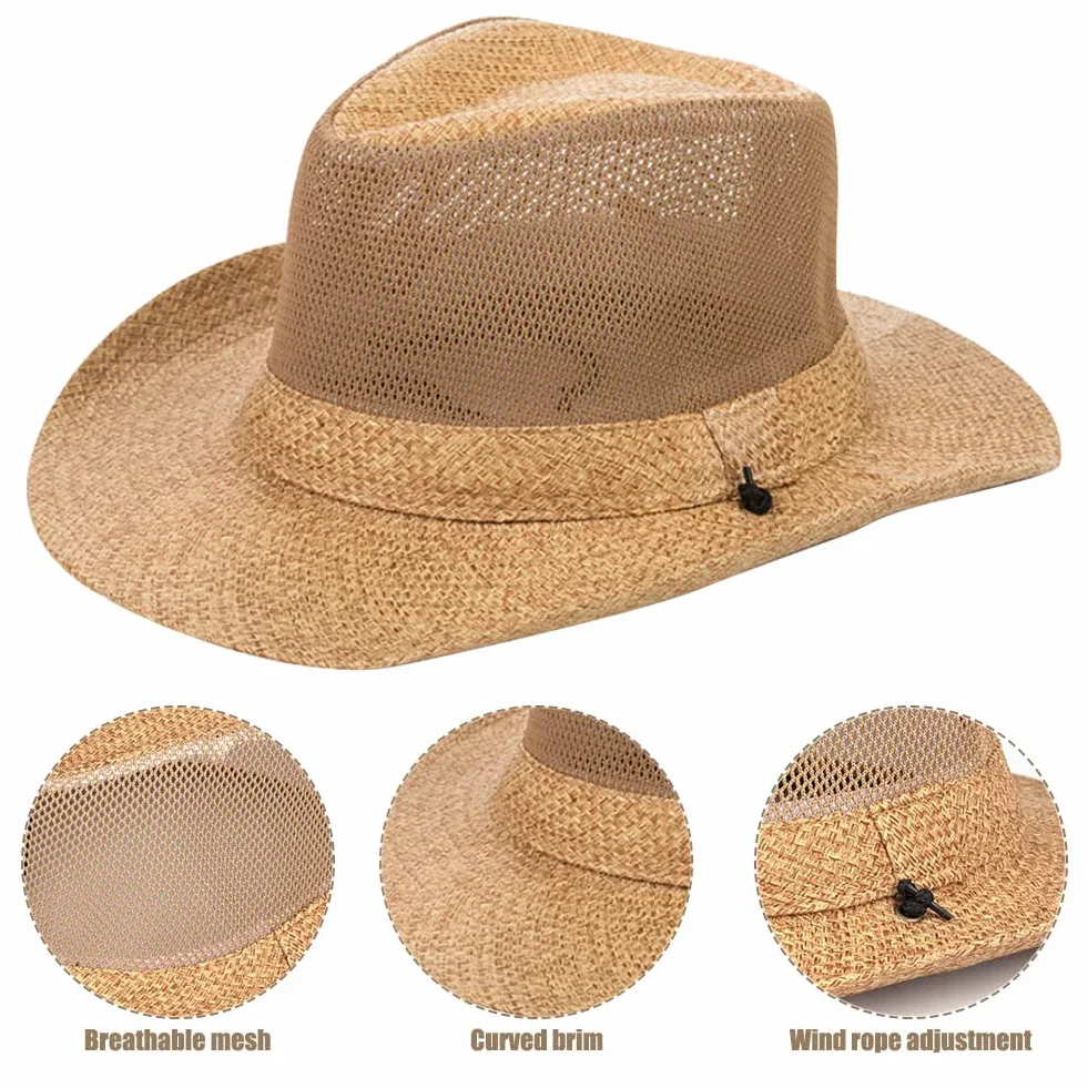 Kapelusz Panama z szerokim rondem Fedora Beach Sun Hat UPF50+ Unisex kapelusze wędkarskie