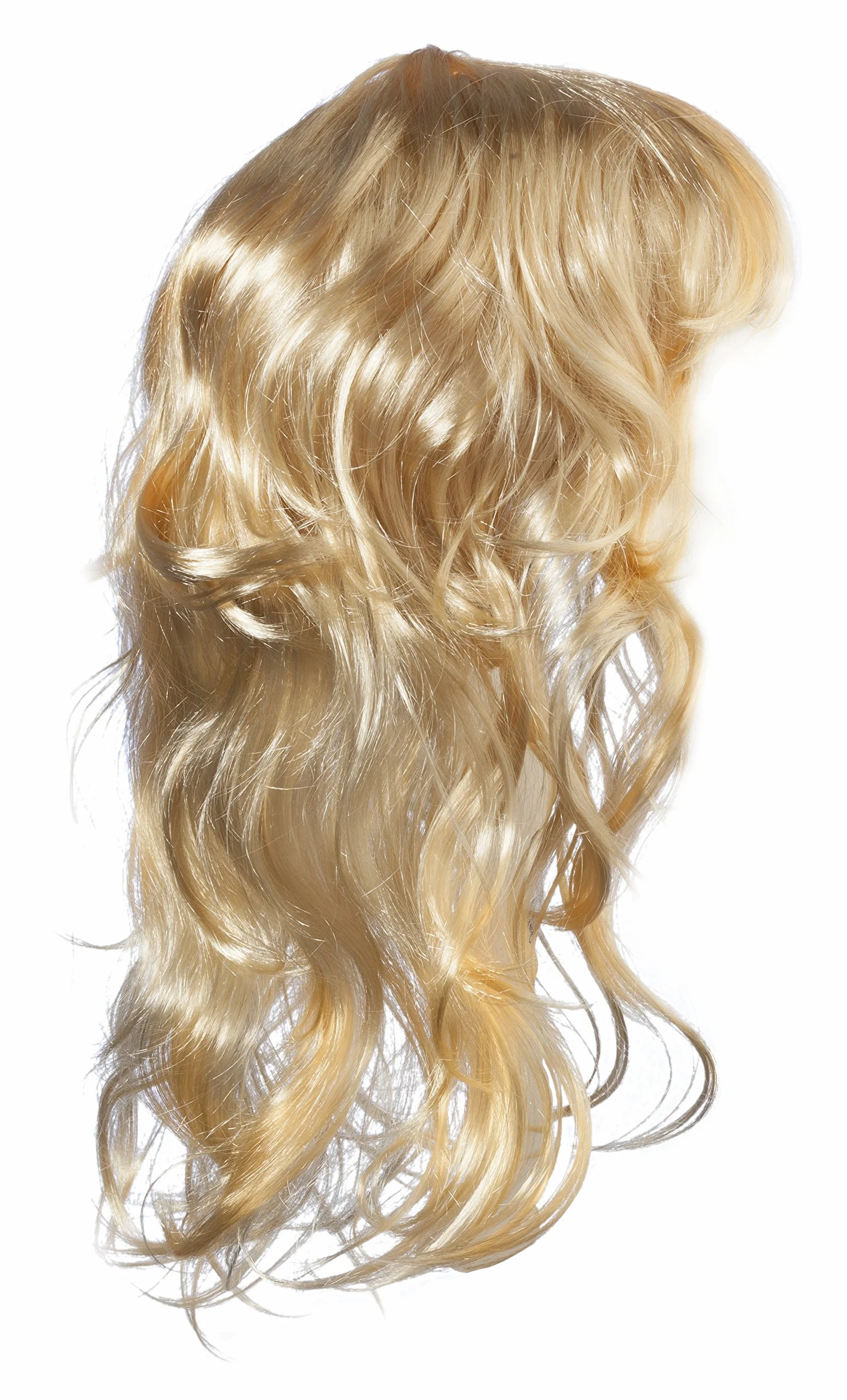 TRIXES Blond peruka – falowane, naturalnie wyglądające włosy z frędzlami – na imprezę kostiumową, Cosplay, Halloween