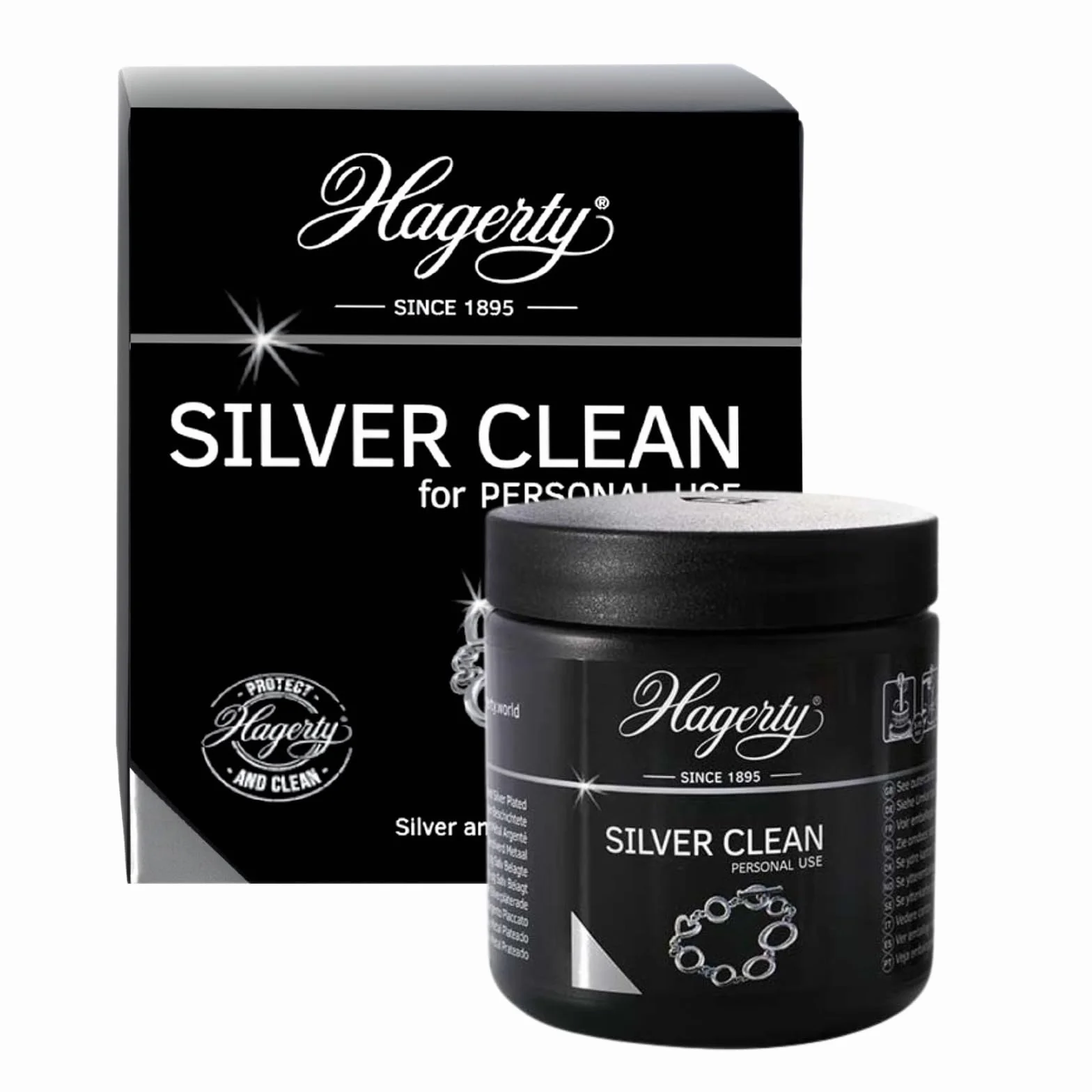Hagerty Silver Clean płyn do czyszczenia srebrnej i posrebrzanej biżuterii 170ml I Skuteczny preparat do czyszczenia biżuterii I Płyn czyszczący do srebrnej biżuterii przywracający połysk I