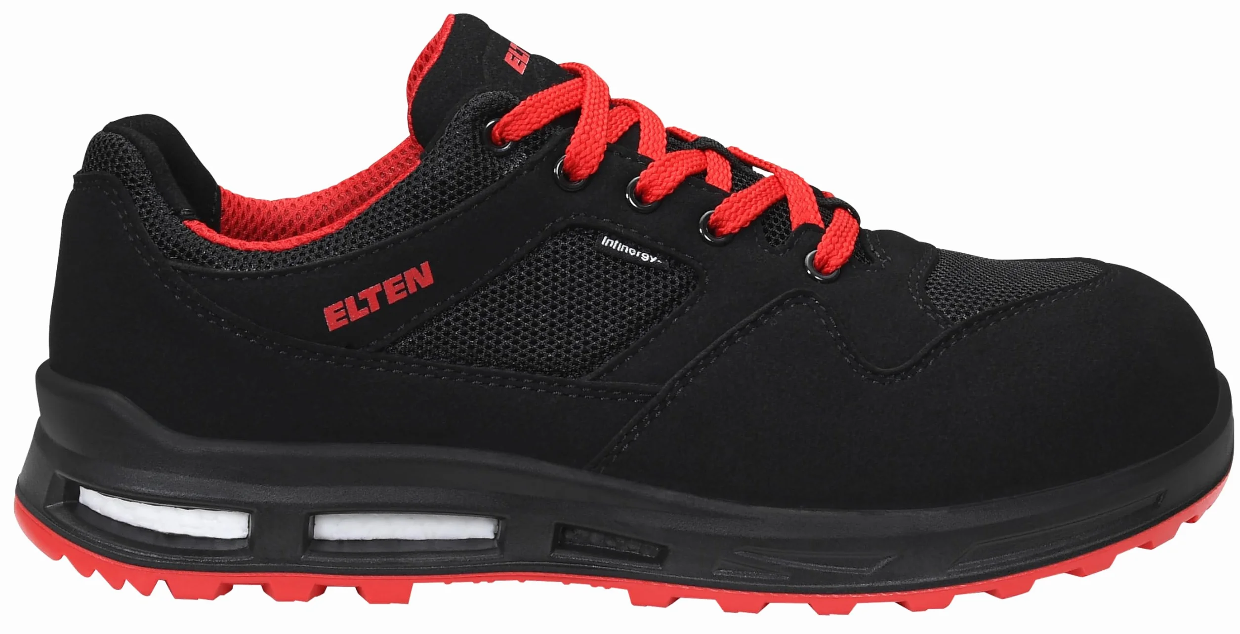 ELTEN ELTEN Sicherheitsschuhe LAKERS XXT Low ESD S1P, Damen, Herren, sportlich, leicht, schwarz/rot, Kunststoffkappe - trampki bezpieczeństwa Uniseks