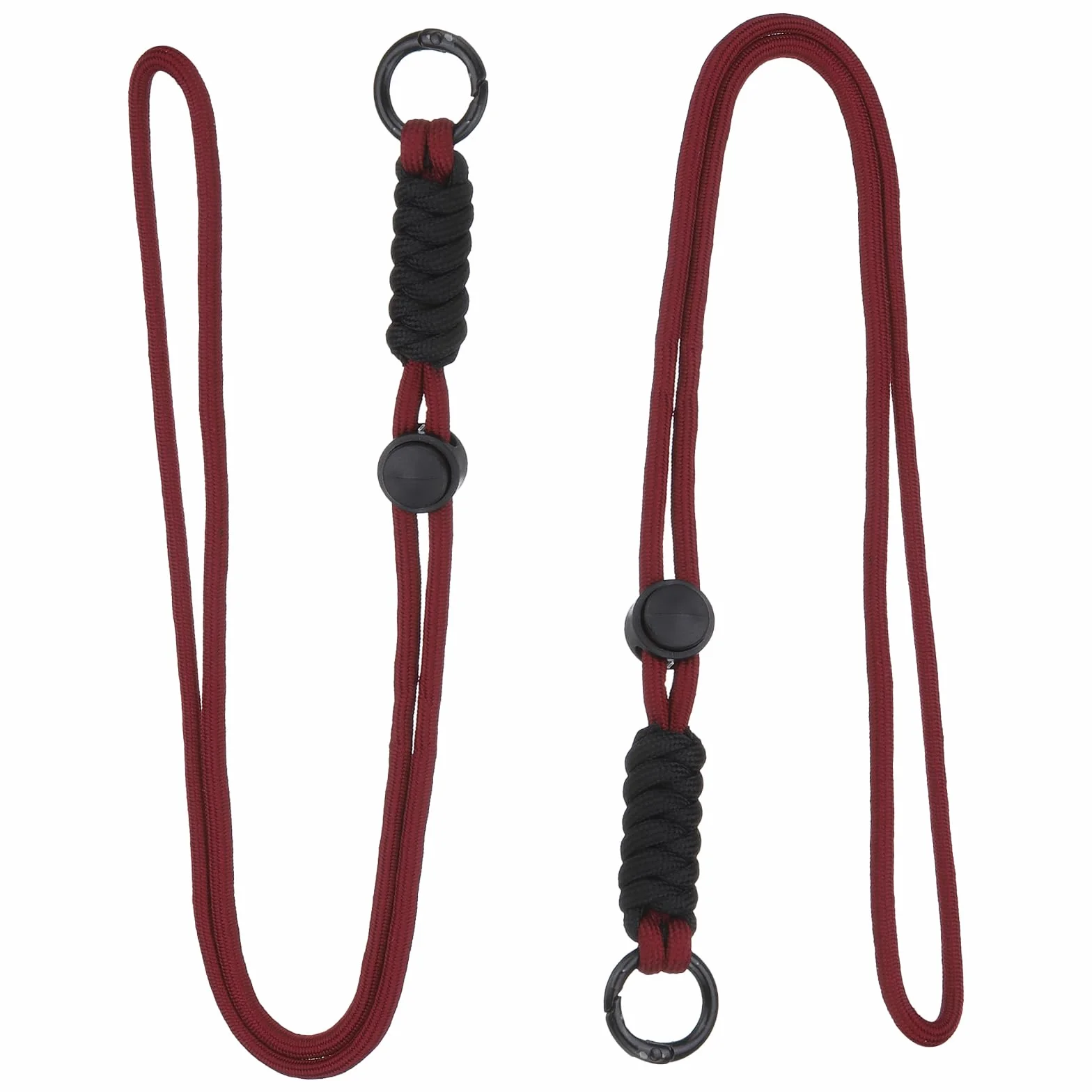 PATIKIL 2 szt. Naszyjnik ze smyczą Paracord, smycz Paracord z dzielonym pierścieniem i klipsem, pasujący kolorystycznie sznurek do aktywności na świeżym powietrzu, wisiorek do torby, klucze