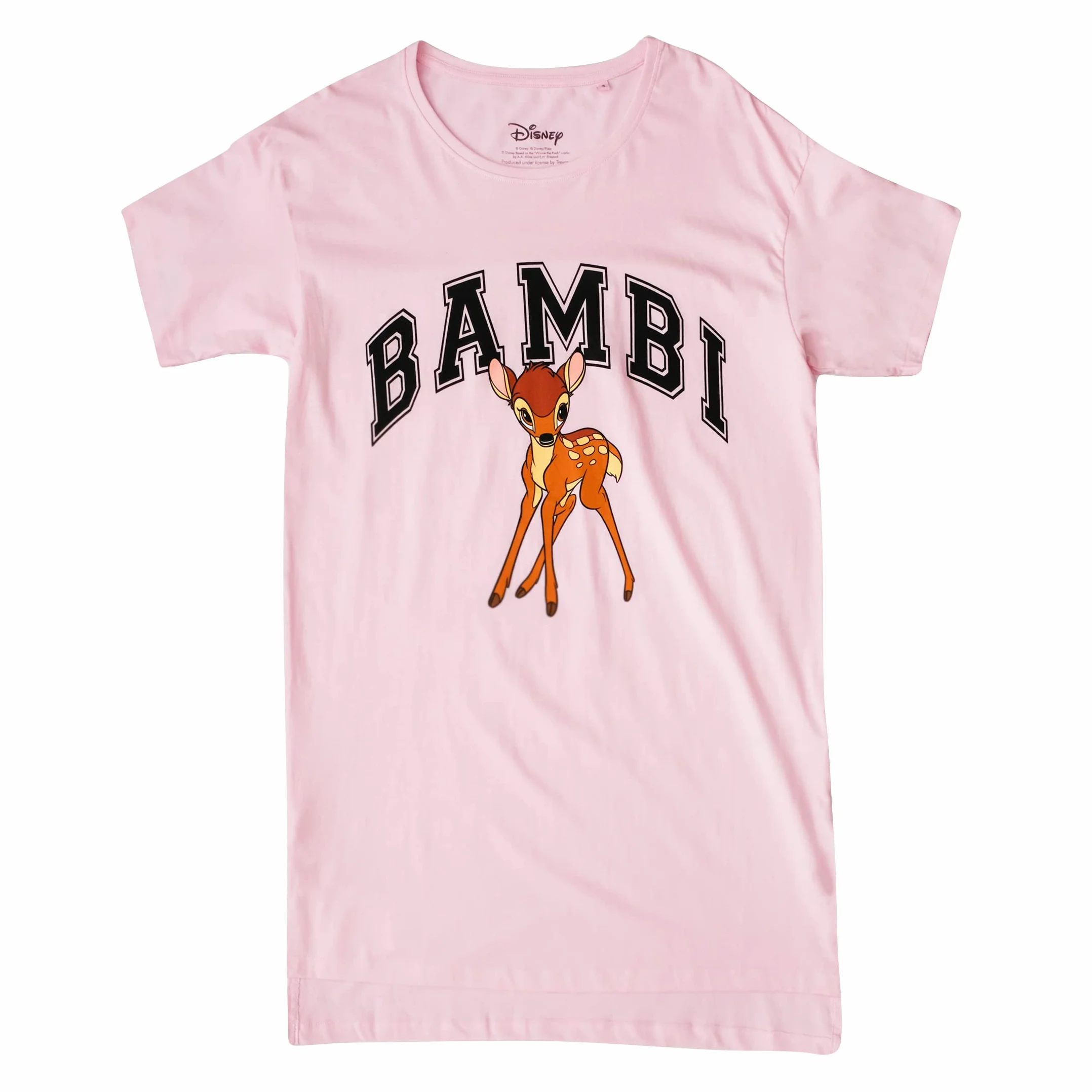 Cotton Soul Disney Bambi Collegiate damska koszulka do spania, jasnoróżowa, Jasnoróżowy, S