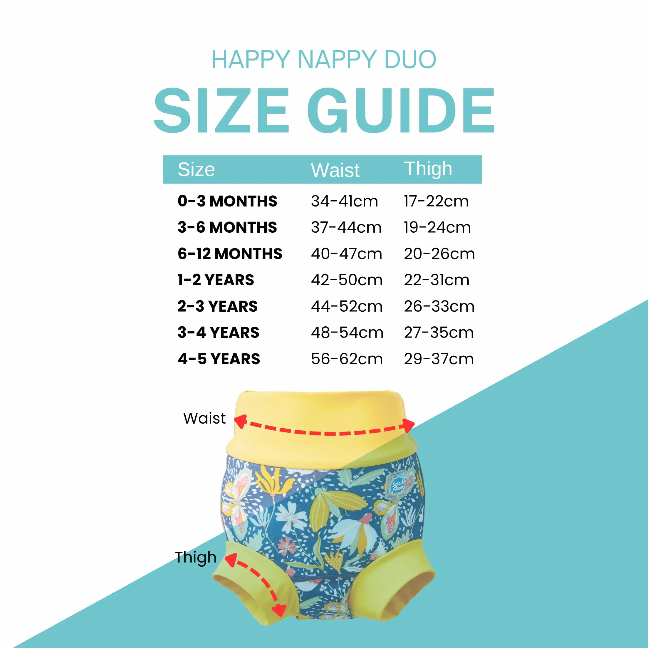 Splash About Happy Nappy Duo Wiederverwendbare Schwimmwindel, Garden Delight, 2-3 lata