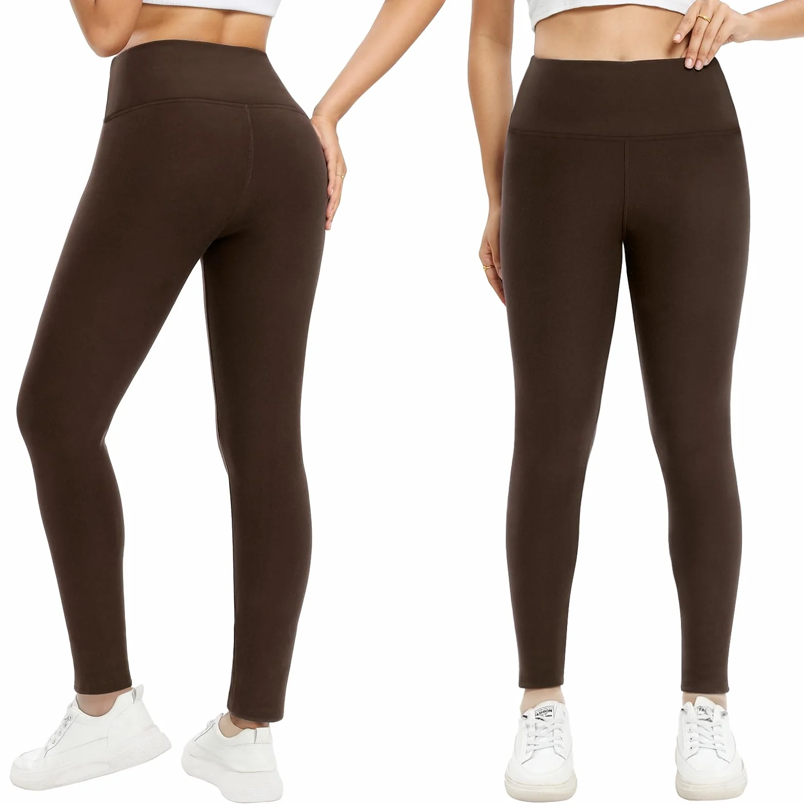 Voqeen Legginsy termiczne damskie, zimowe legginsy z podszewką z polaru, termiczne, wodoszczelne, do aktywności na świeżym powietrzu, ciepłe spodnie sportowe
