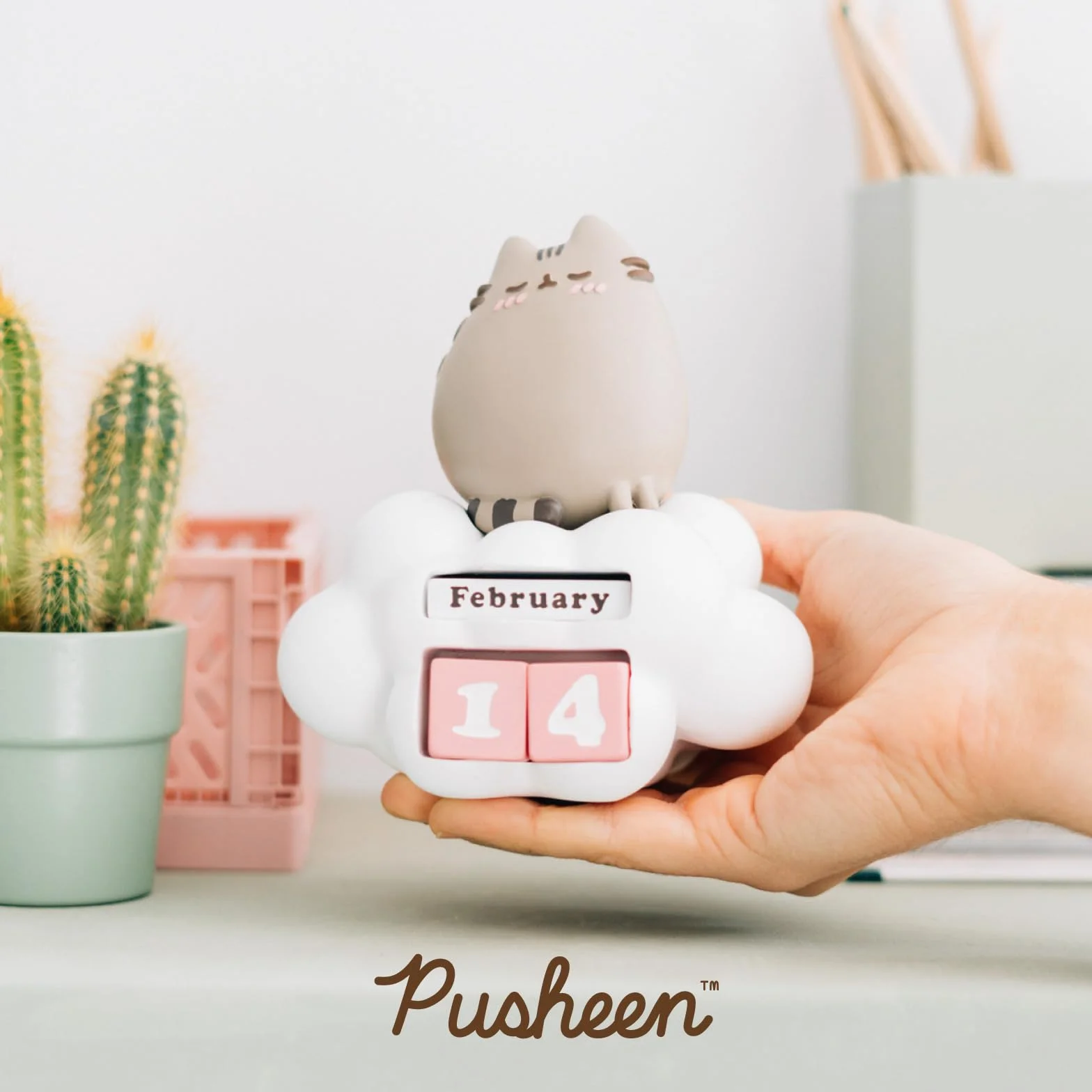Grupo Erik Pusheen Perpetual Calendar | Flip Calendar | Pusheen Calendar | Perpetual Calendars | Pusheen Desk Calendar | Pusheen Cat Figure | Pusheen Gifts | Cool Calendar