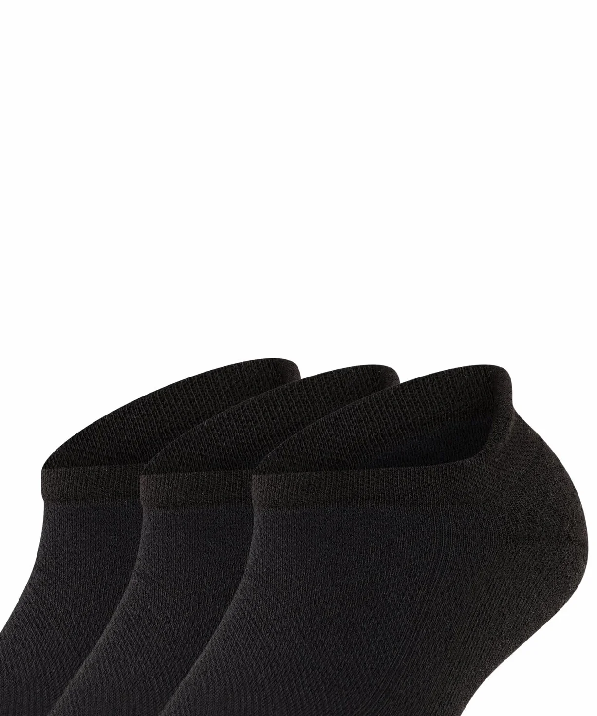 FALKE Uniseks Skarpety do trampek Cool Kick Sneaker Multipack U Sn Oddychający I Szybkoschnący krótkie jednokolorowe 3 Pak, Czarny Black 3000, 42-43