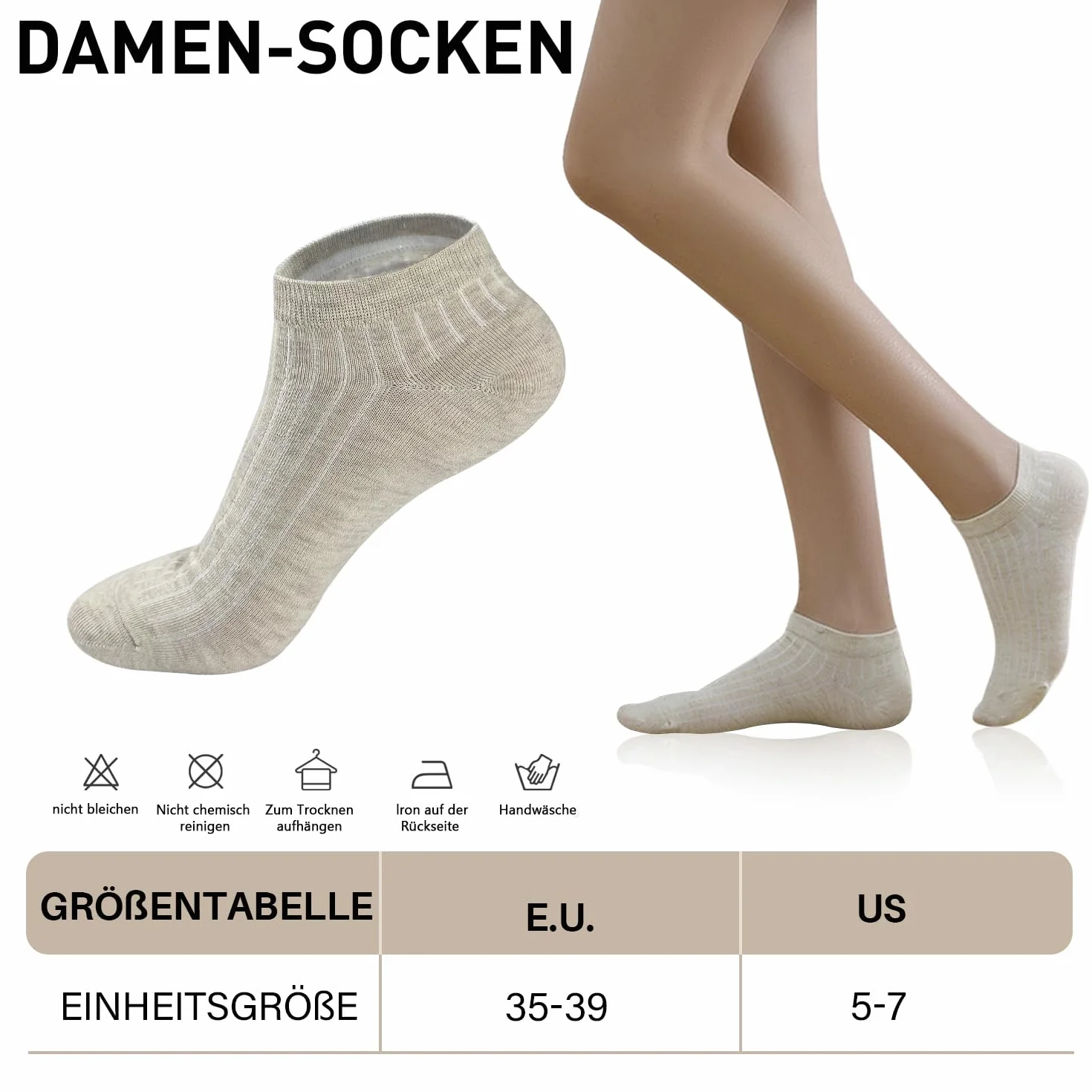 10 par skarpet damskich do sneakersów, bawełniane, oddychające, sportowe, stopki, skarpety do sneakersów, damskie skarpety 36-42, krótkie skarpetki, antypoślizgowe, kolorowy, 36-41 EU
