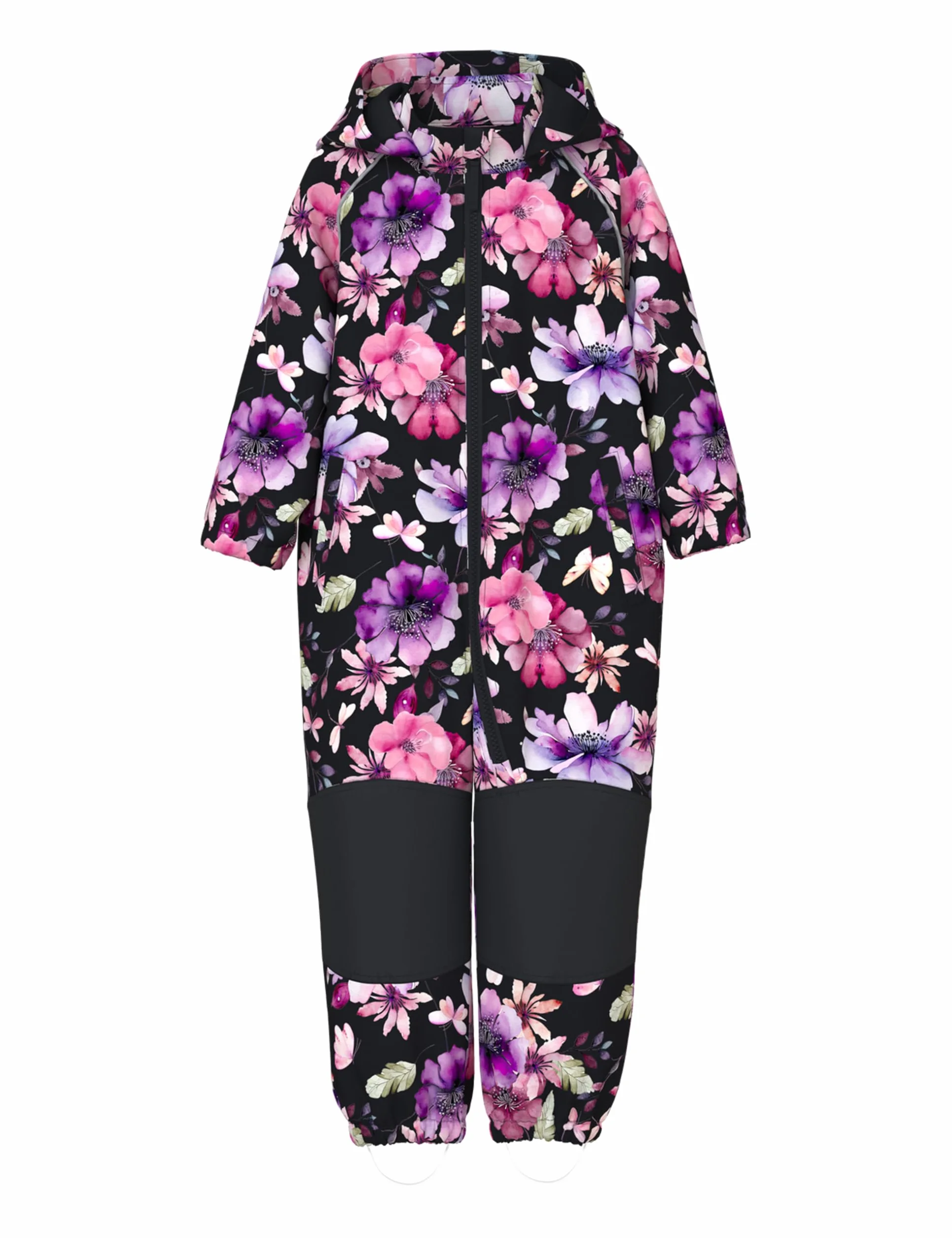 NAME IT Dziewczęcy Nmfalfa08 Softshell Suit AOP 1Fo Noos, czarny, 80