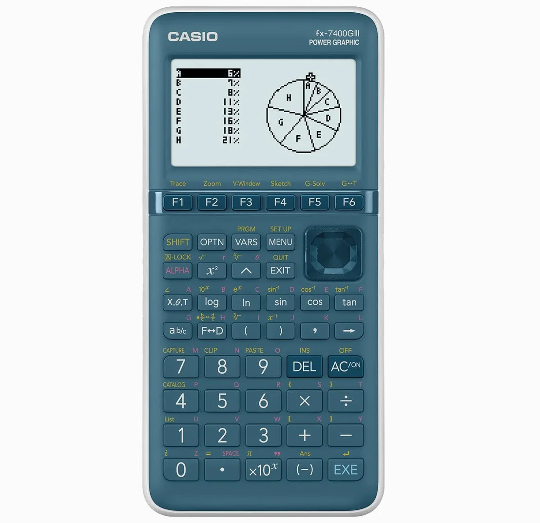 Casio FX-7400GIII Kalkulator graficzny Cyan Display (punkty): 21 zasilanych bateriami (szer. x wys. x gł.) 87,5 x 21,3