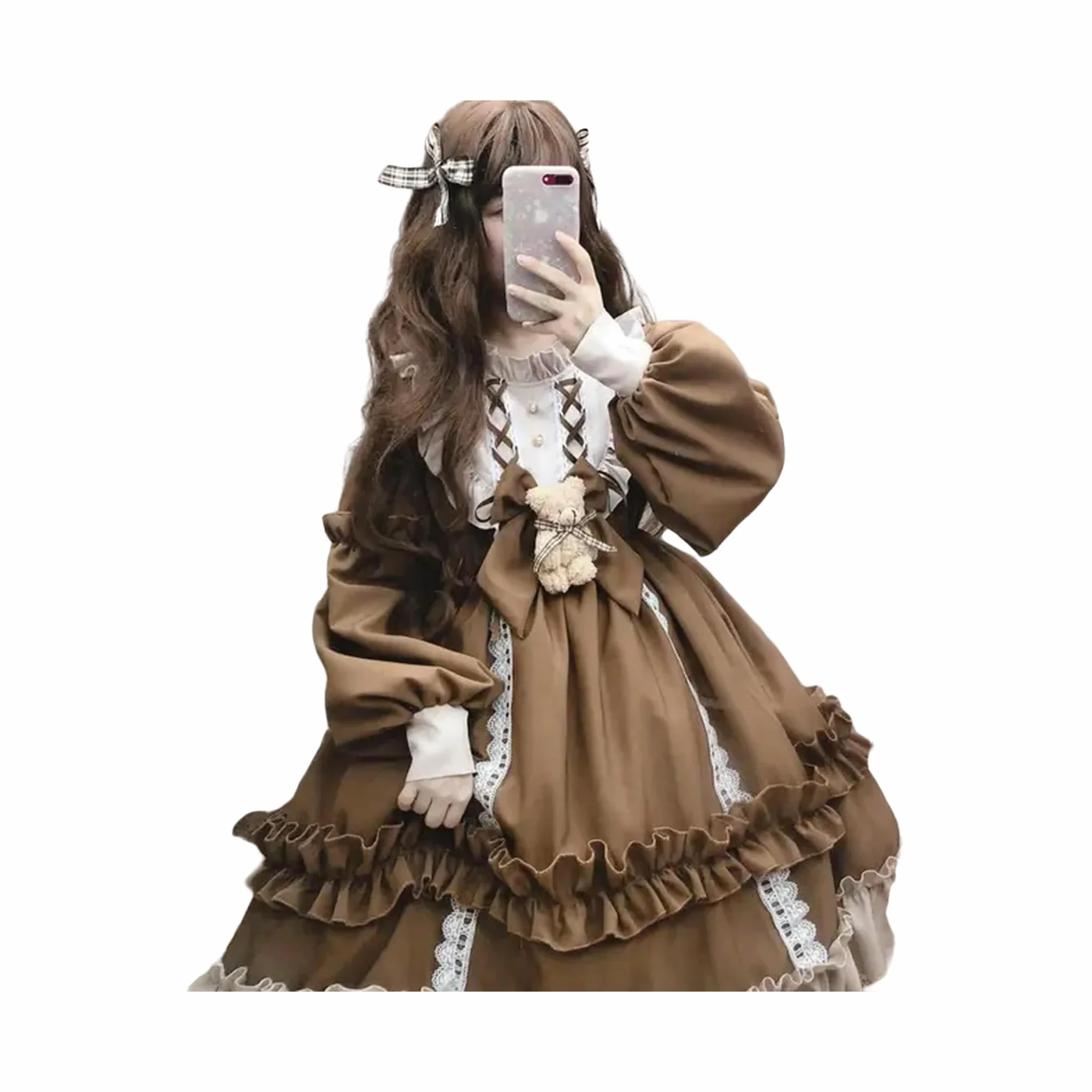 Wiosenna spódnica Lolita komplet japońska śliczna studencka miękka siostra księżniczka codzienna sukienka Halloween na imprezę cosplay Anime Show kostium