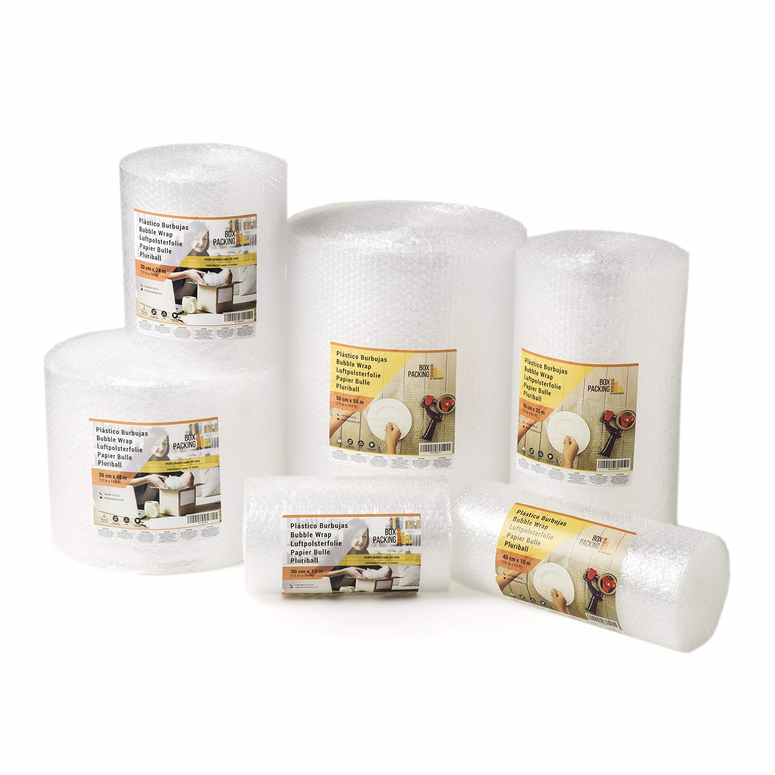 BOXPACKING | Plastikowe opakowanie bąbelkowe perforowane | 30 cm szerokości x 20 m długości | Bubble Packaging Roll Paper Ruch | Bubble Paper