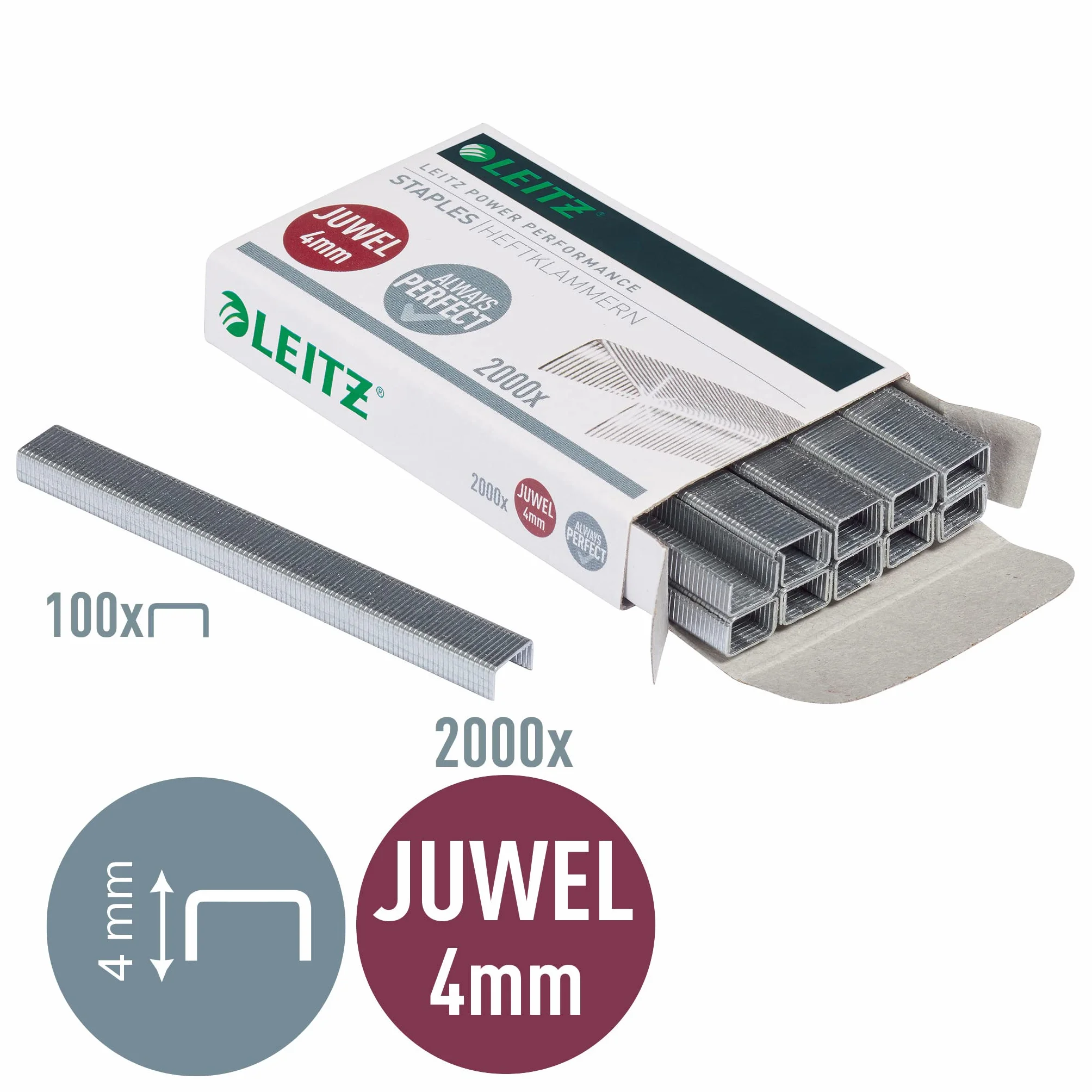 Leitz Power Performance 56400000 Zszywki, Srebrny, 2000 szt.