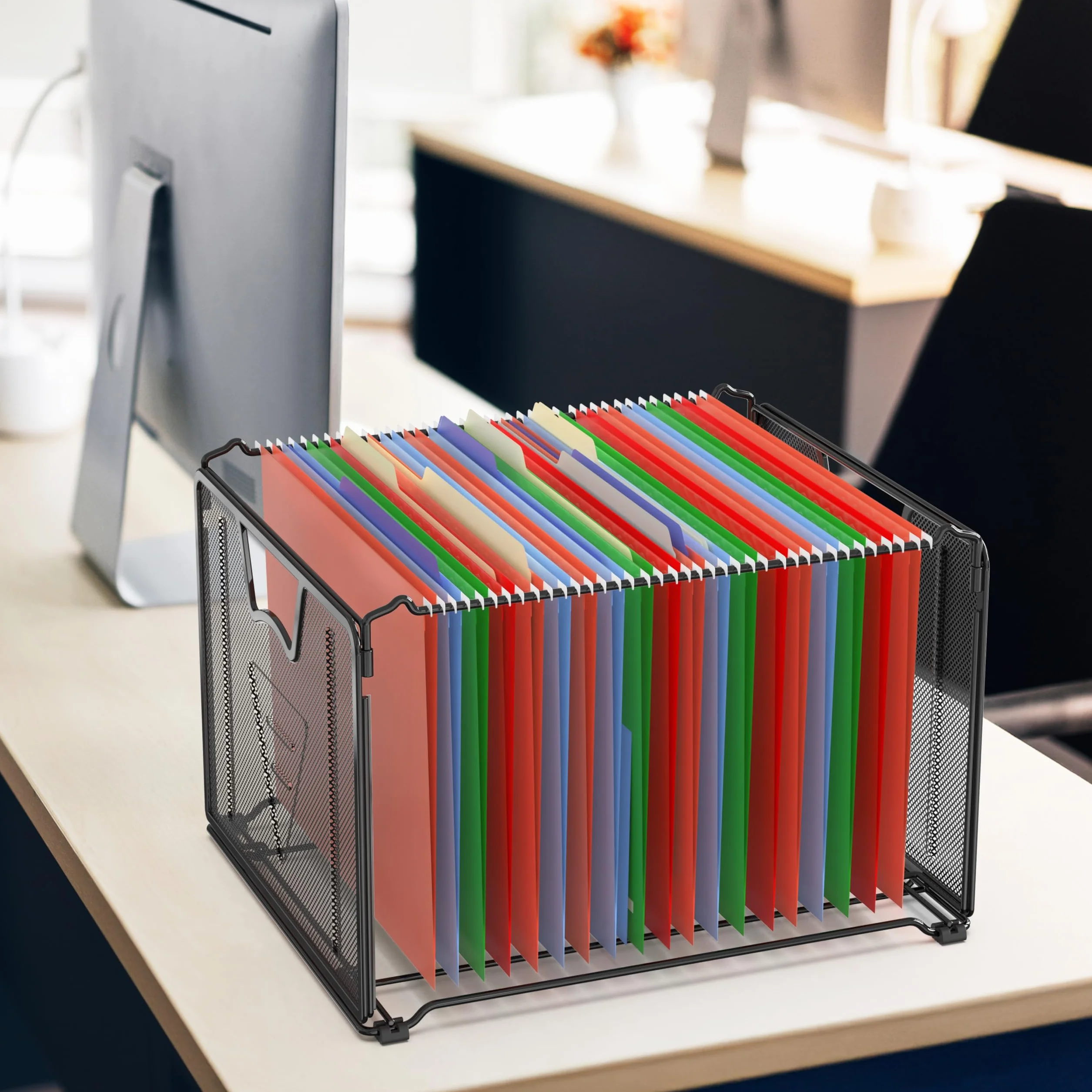 Simple Houseware Wiszący organizer na dokumenty, czarny