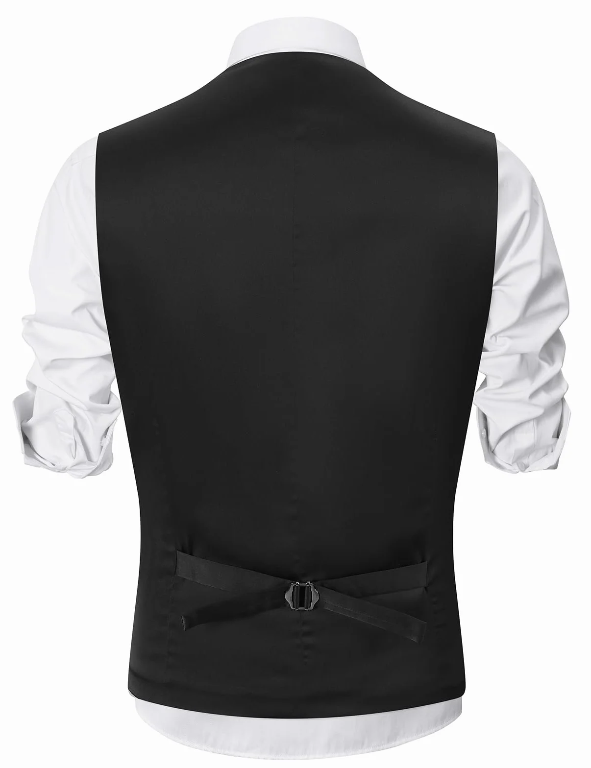 mintgreen Kamizelka garniturowa męska gładka kamizelka garniturowa z dekoltem w serek slim fit pojedynczy guzik