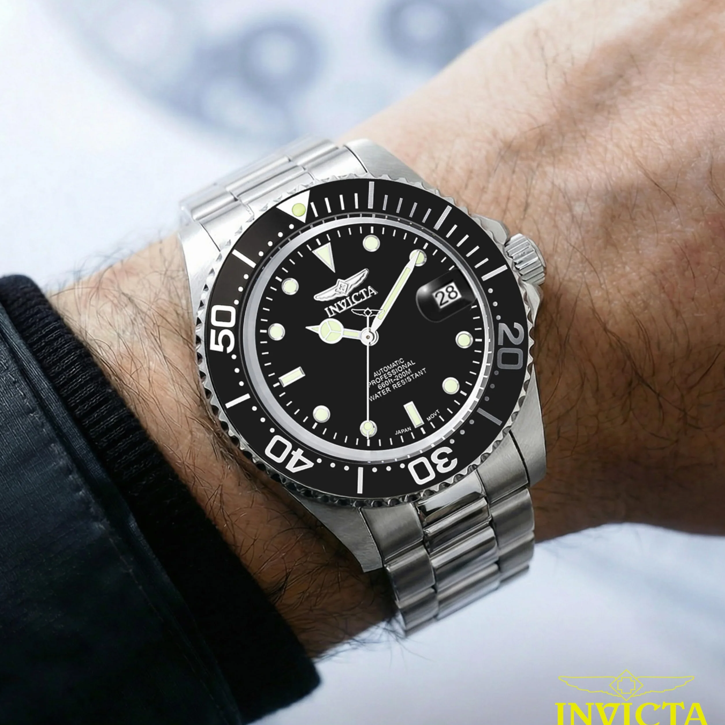 Invicta Pro Diver Męski zegarek kwarcowy ze stali nierdzewnej - 40 mm