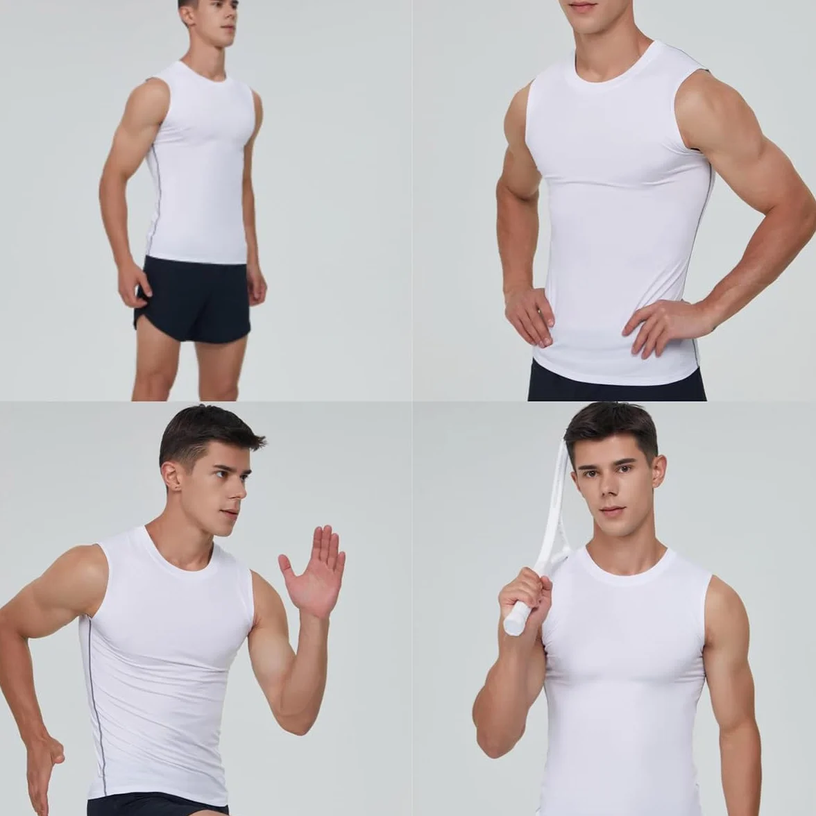 Męska Sportowa bez rękawów,koszulka kompresyjna,Sleeveless Quick Dry Oddychający bazowa do biegania Tank Tops,sportowy rękawem koszulka fitness Topy