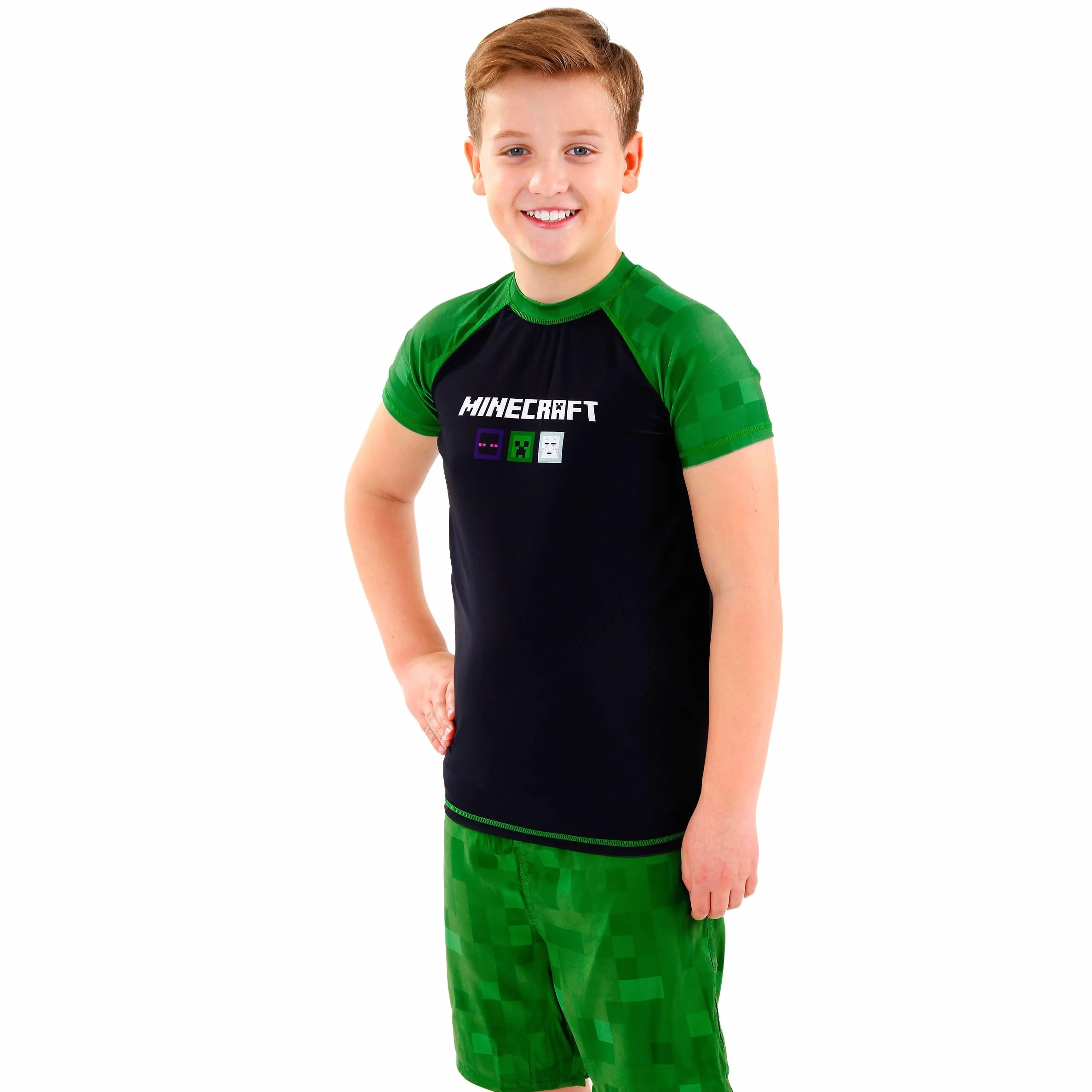 Zestaw Kąpielowy Minecraft Swim Shorts | Zestaw Kąpielowy Chłopców | Kostium Do Pływania Dla Chłopców W Stylu Gier | 116