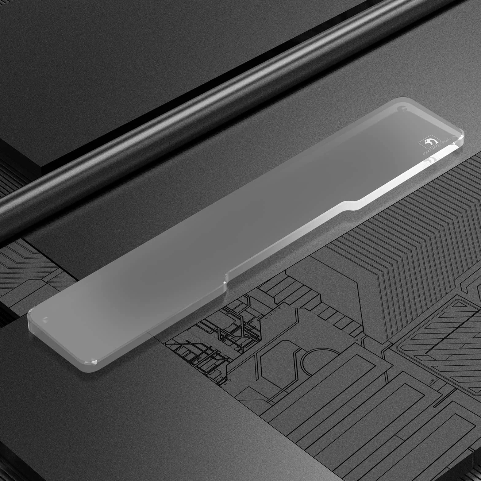 MAMBASNAKE Podkładka Pod Nadgarstek do Klawiatury 100% Klawiatury - Wrist Rest Laptop - Premier Clear Acryl - Antypoślizgowe Nóżki - Ergonomic do Biura/Gier/Pisania/MacBook - Stand 104Key