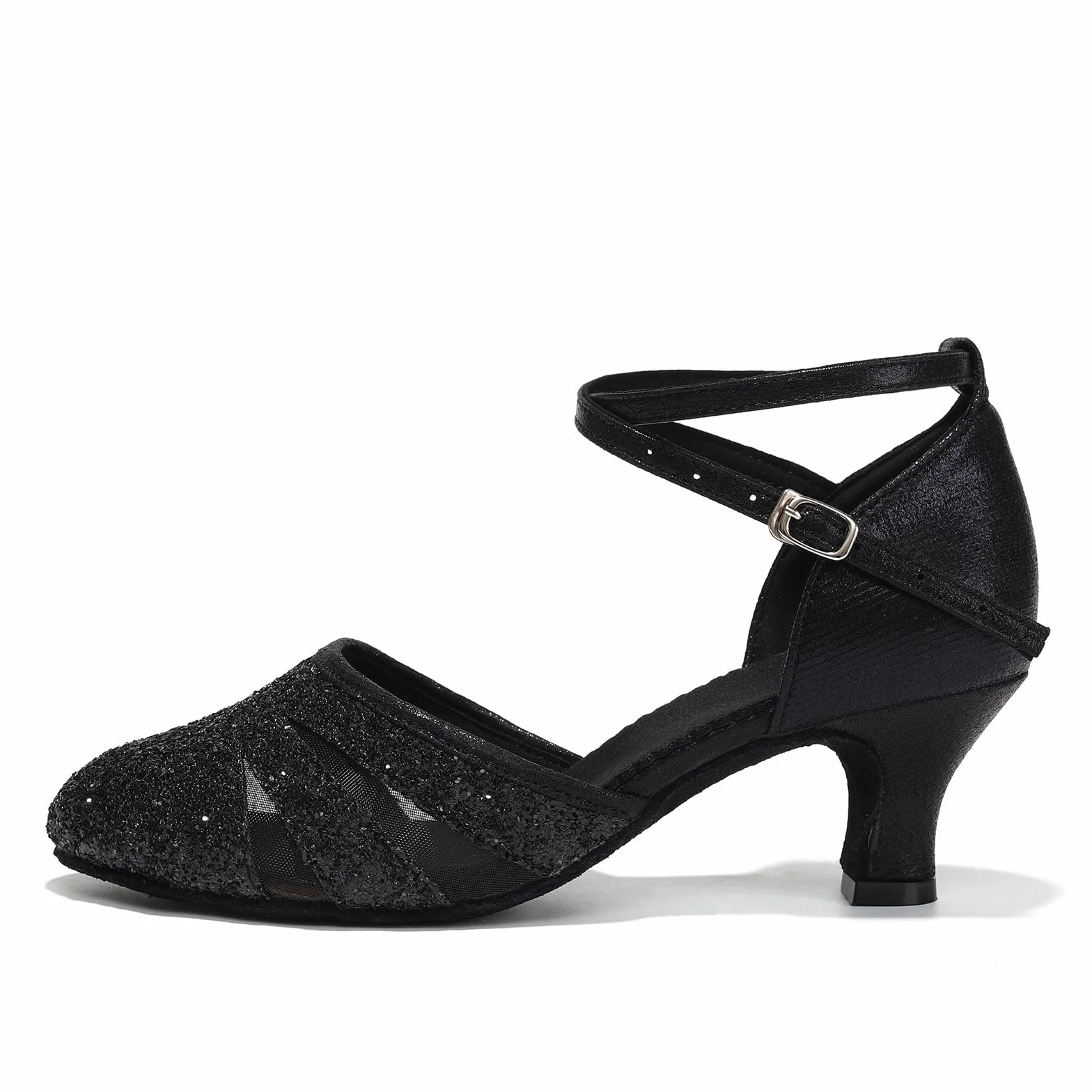 HIPPOSEUS Damskie buty do latynoskiego tańca 5 cm cekiny towarzyskie zamknięte salsa i tango buty tango