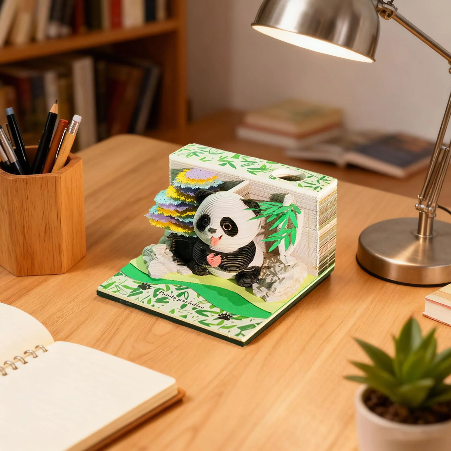 Kalendarz 3D, papier panda rze?ba notatnik, kalendarz 3D, do klasy, domu i nauczyciela, do pracy, urlop, trening fitness