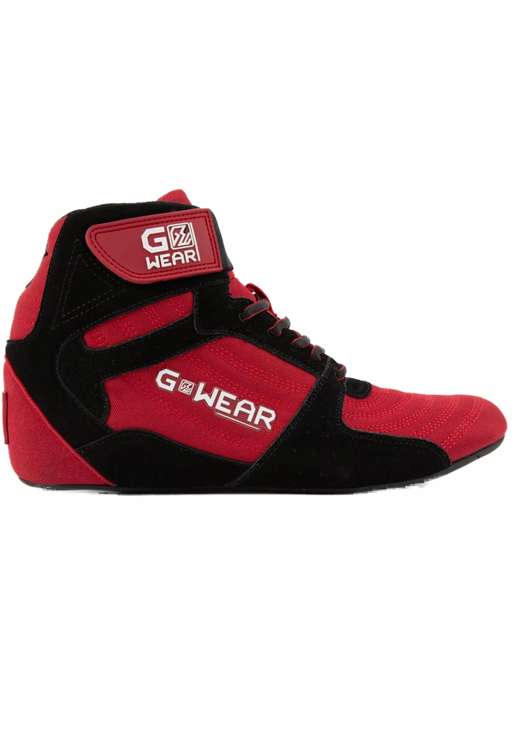 Gorilla Wear Gwear Pro High Tops czerwono-czarne buty do kulturystyki i fitnessu z logo, lekkie, wygodne, idealne na siłownię, sport, trening siłowy