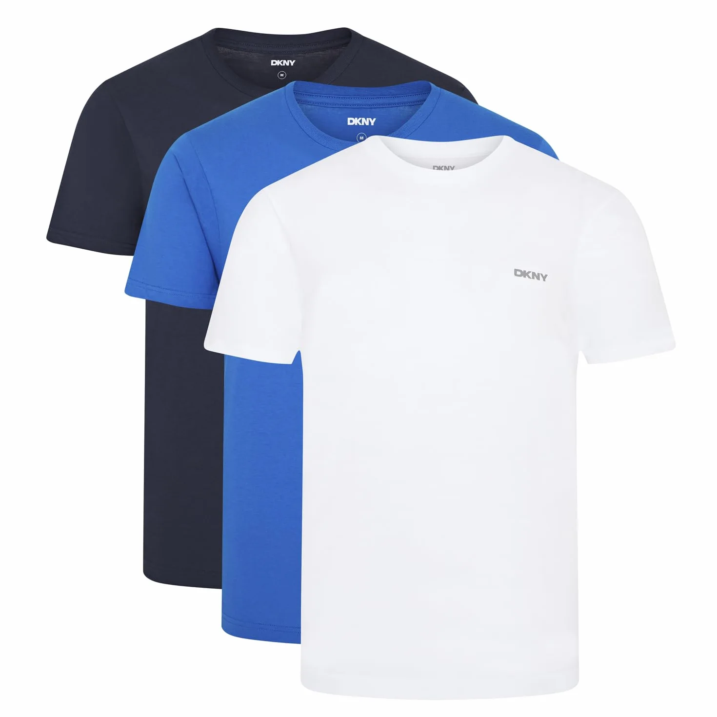 DKNY Męska koszulka 3-pak 100% bawełna, oliwkowa/antracytowa/granatowa, XL