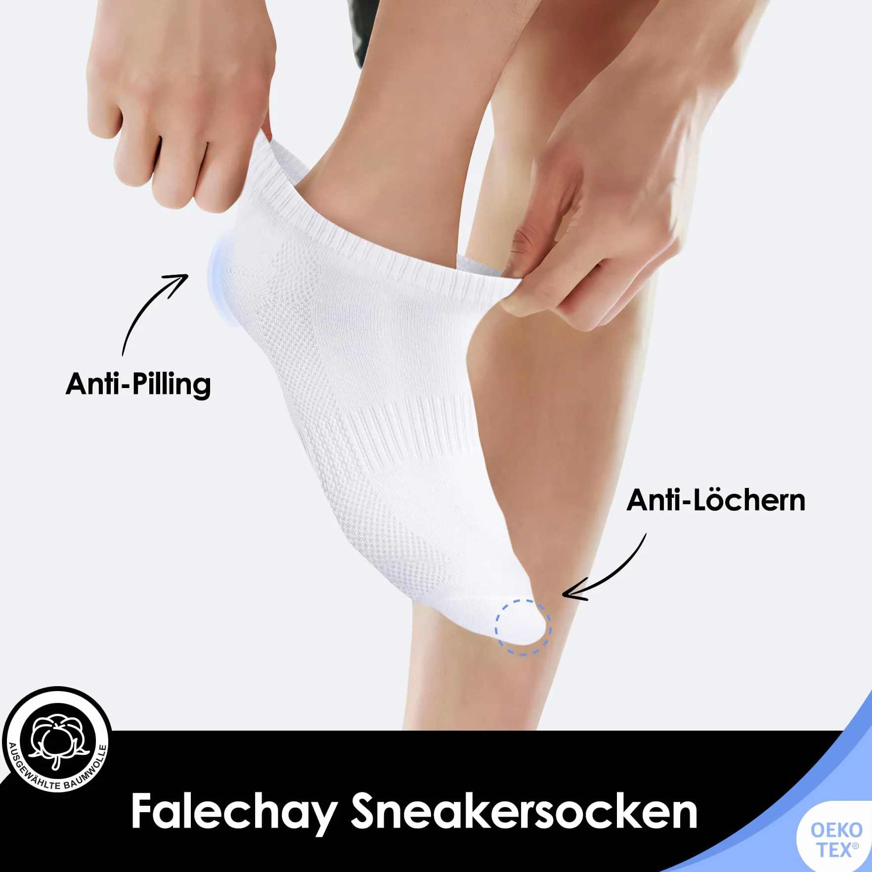 Falechay 10 Par Skarpetki Męskie Damskie Skarpety Sportowe Krótkie Oddychające Bawełniane PółSkarpety Unisex