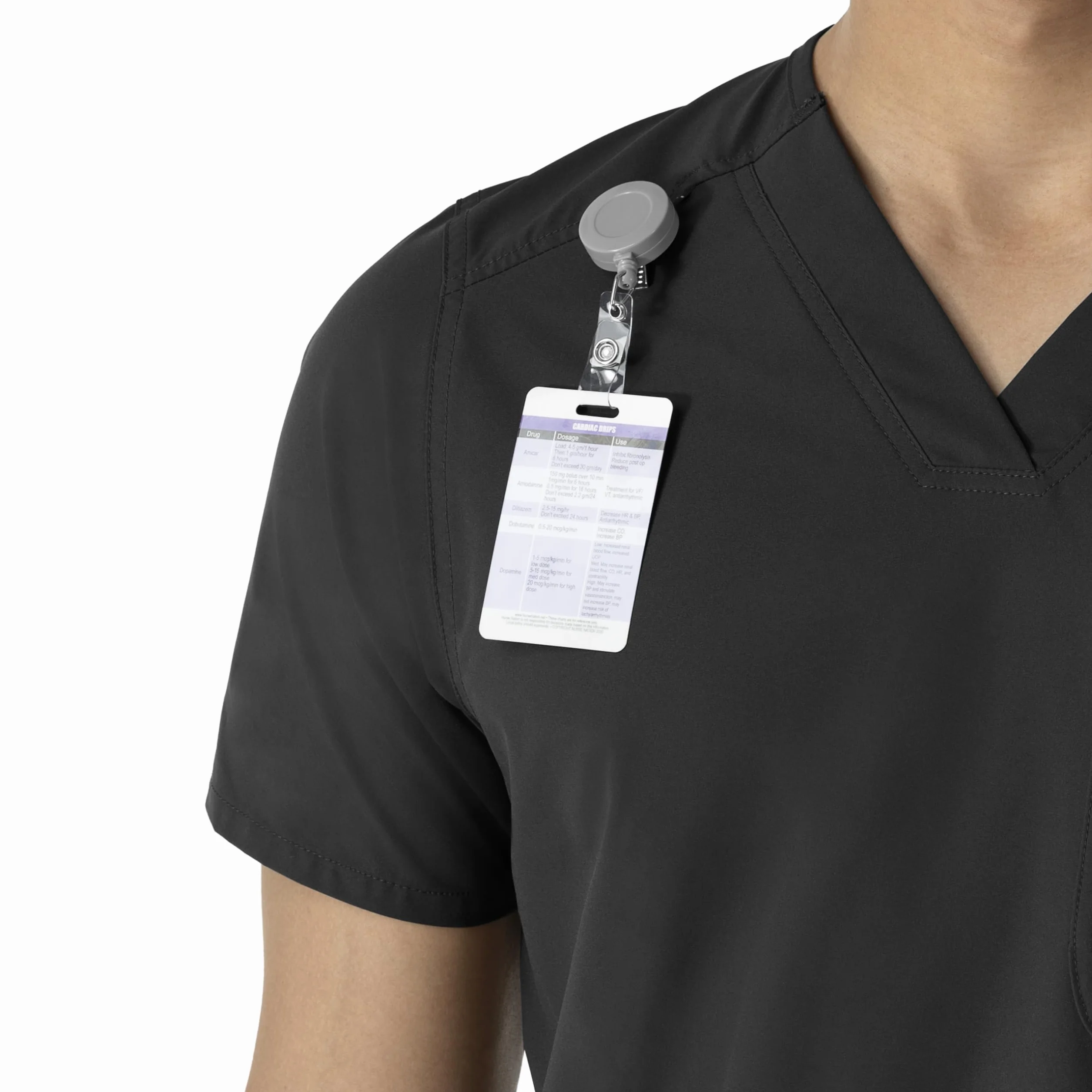 Carhartt Scrubs C16113 Force® Modern Fit V-Neck Top - Small - Black