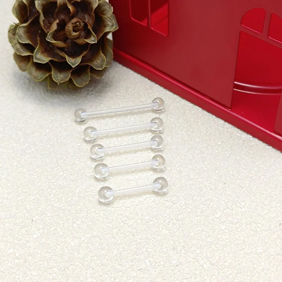 Jasne Piercing Sutki Język Pierścienie 14G Plastikowe Acryilc Przezroczysty Proste Barbells Piercing Biżuteria 12mm 14mm 16mm 18mm