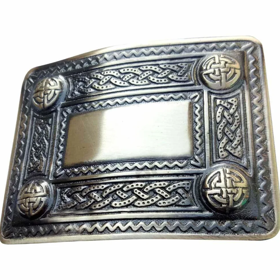 Klamra do pasa Scottish Highland Kilt - celtycki design, antyczne wykończenie, Antyczny, Rozmiar uniwersalny