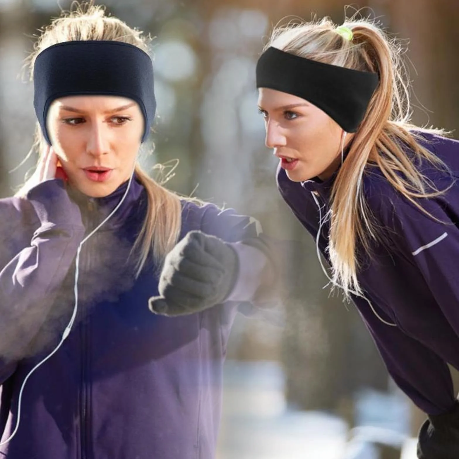 JSTHHTT 2 sportowe opaski na czoło dla kobiet i mężczyzn, opaska na zimę, ocieplacze na uszy, ochrona uszu, do biegania, wędrówek, joggingu