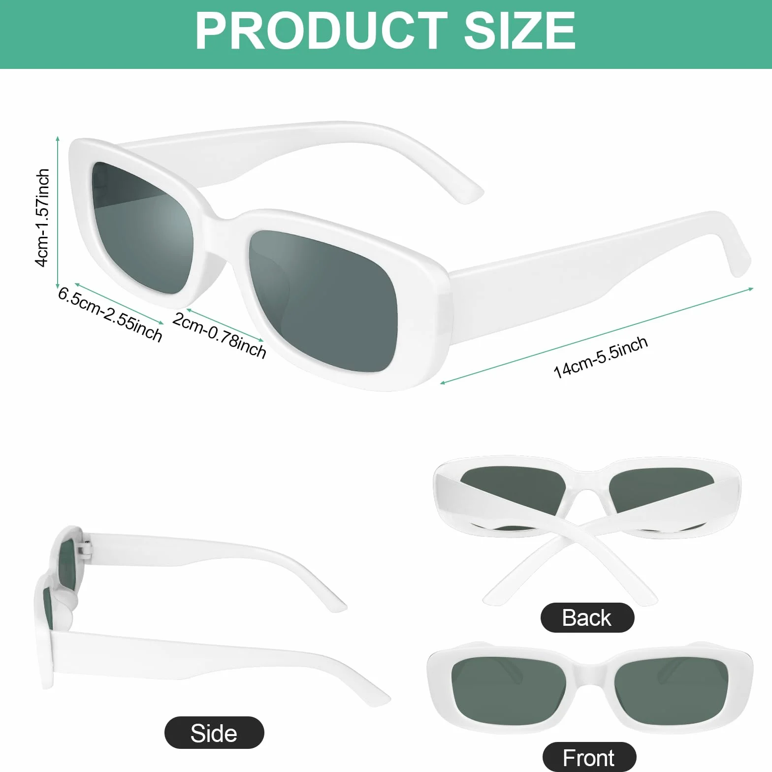 Ainiv Okulary przeciwsłoneczne w kształcie serca, 2 sztuki, retro, kocie oko, ochrona przed słońcem UV400, unisex, na imprezę, podróż, sesję zdjęciową