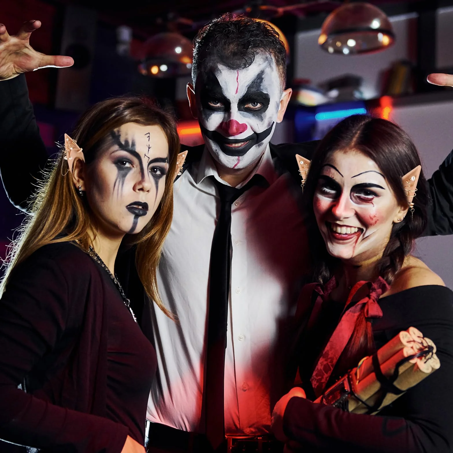 Yolev 2 pary elfów uszu z perłami, kolczyki, łańcuszki, długie, krótkie, wróżki, elfy, elfy, akcesoria na Halloween, Boże Narodzenie, do kostiumu, akcesoria do kostiumu