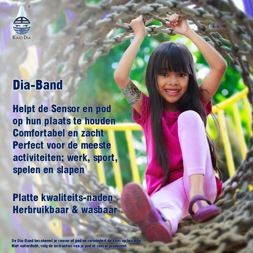 Dia-Band dla dzieci, opaska podtrzymująca i ochronna do czujnika glikemii Freestyle Libre, Medtronic, Dexcom lub Omnipod - opaska na głowę dla cukrzycy wielokrotnego użytku (Junior.XS (17-19 cm))