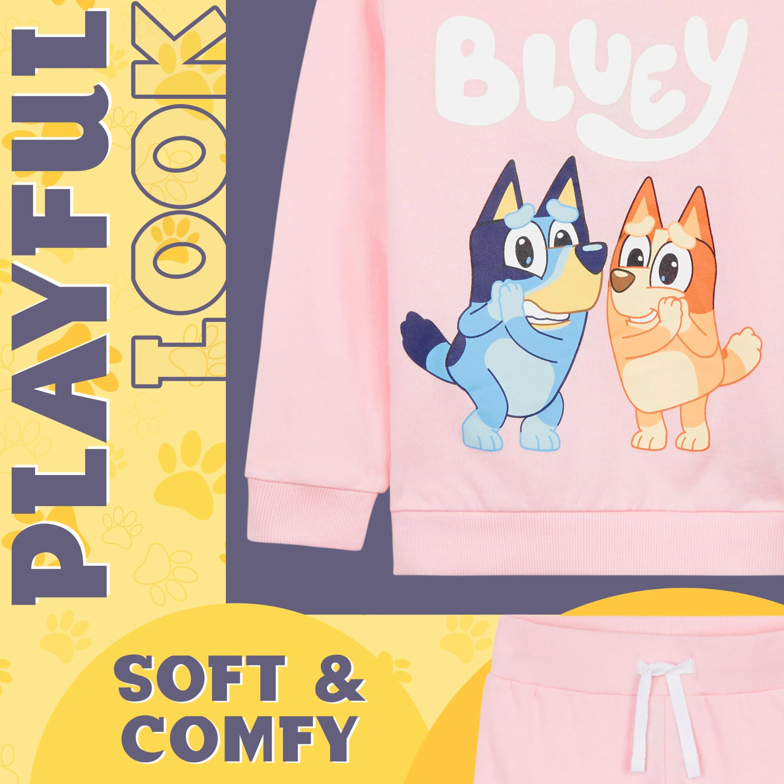 Bluey Zestawy spodni dziewczęcych, bluza z kapturem i spodnie dresowe, bawełniany dres dziecięcy - prezent dla dzieci