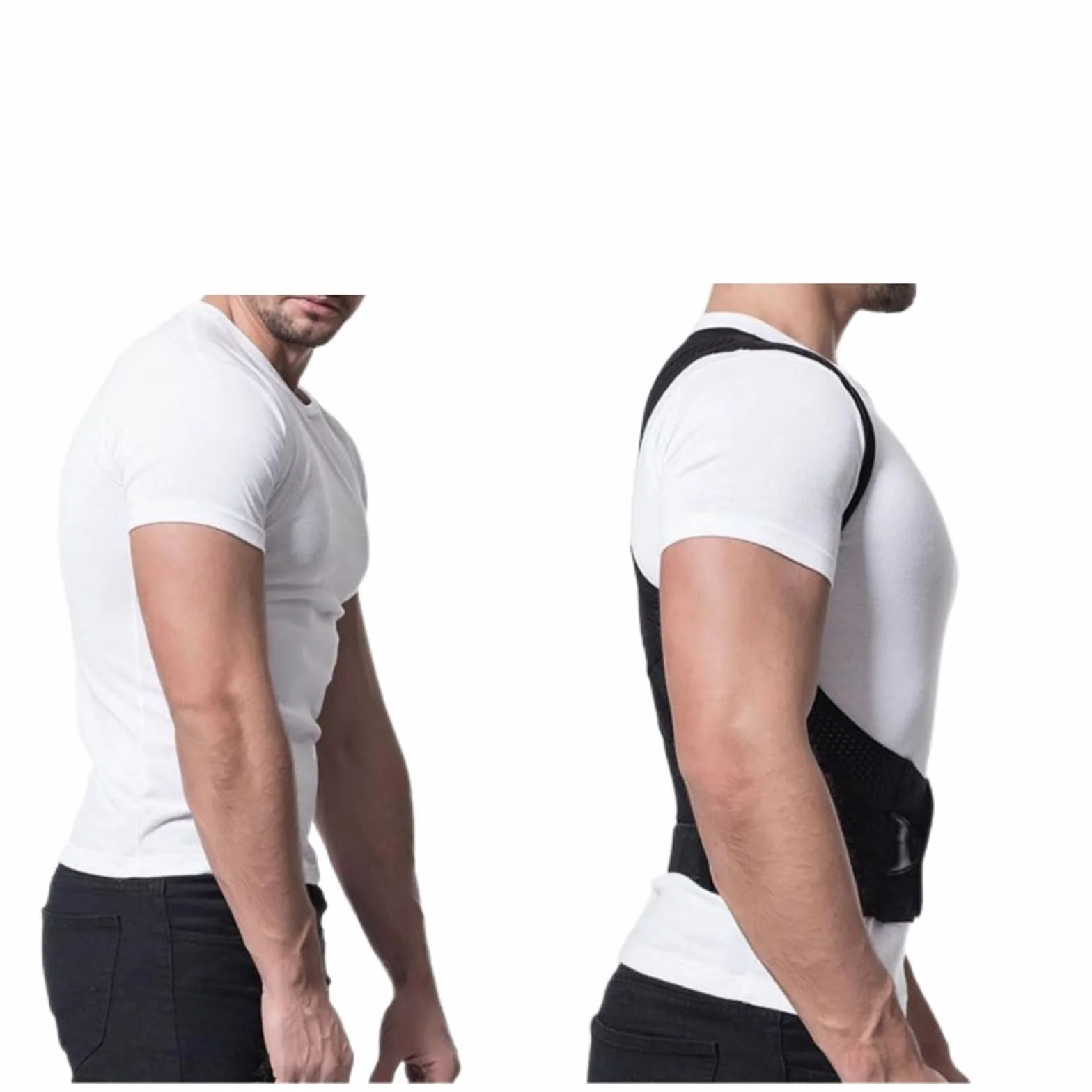 Korektor postawy ze stopu skolioza Brace gorset kręgosłupa czarny rozmiar L 43 cm