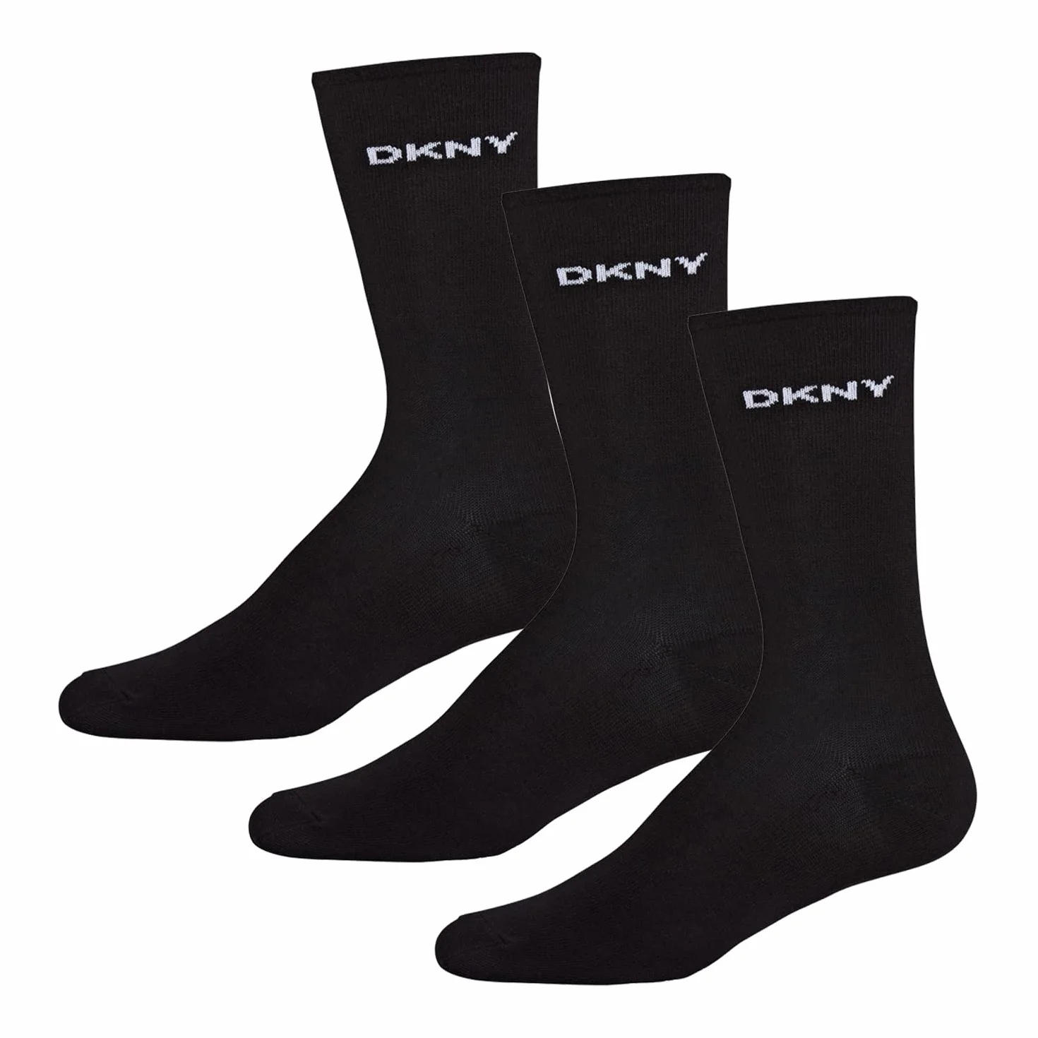 DKNY Damskie, 100% bawełniane długie skarpety Smart Designer, 3 pary, białe, jeden rozmiar