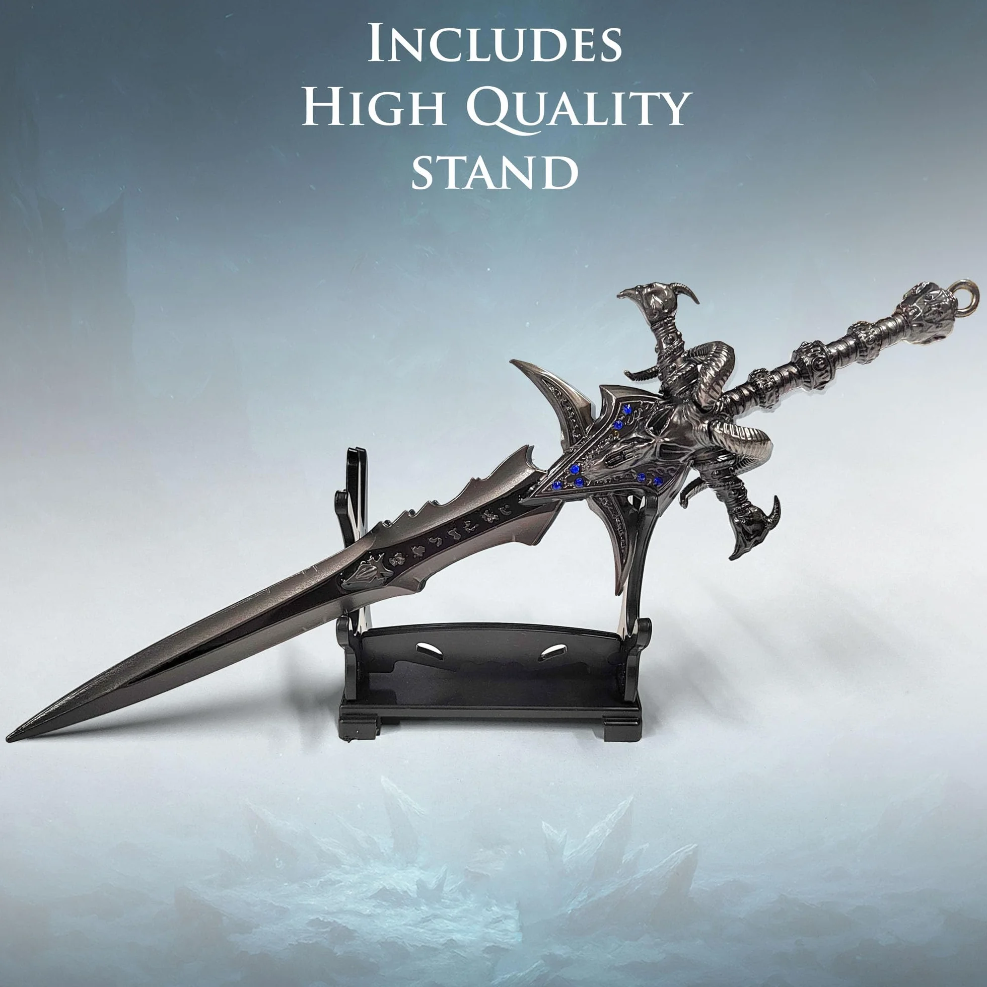 World of Warcraft, Ostrze Mrozu, otwieracz do listów w kształcie miecza z podstawką, 22,5 cm, akcesoria do domu i biura, prezenty i gadżety dla fanów i kolekcjonerów