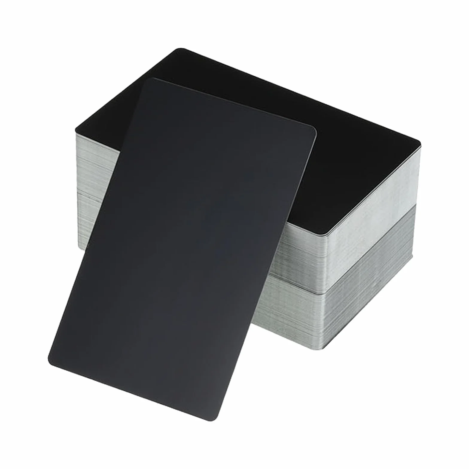 PATIKIL Metalowe wizytówki, puste, 0,45 mm grubości, 3,4 x 2,1 cala, aluminiowa, grawerowana laserowo, wizytówka, do samodzielnego wykonania, matowa czerń