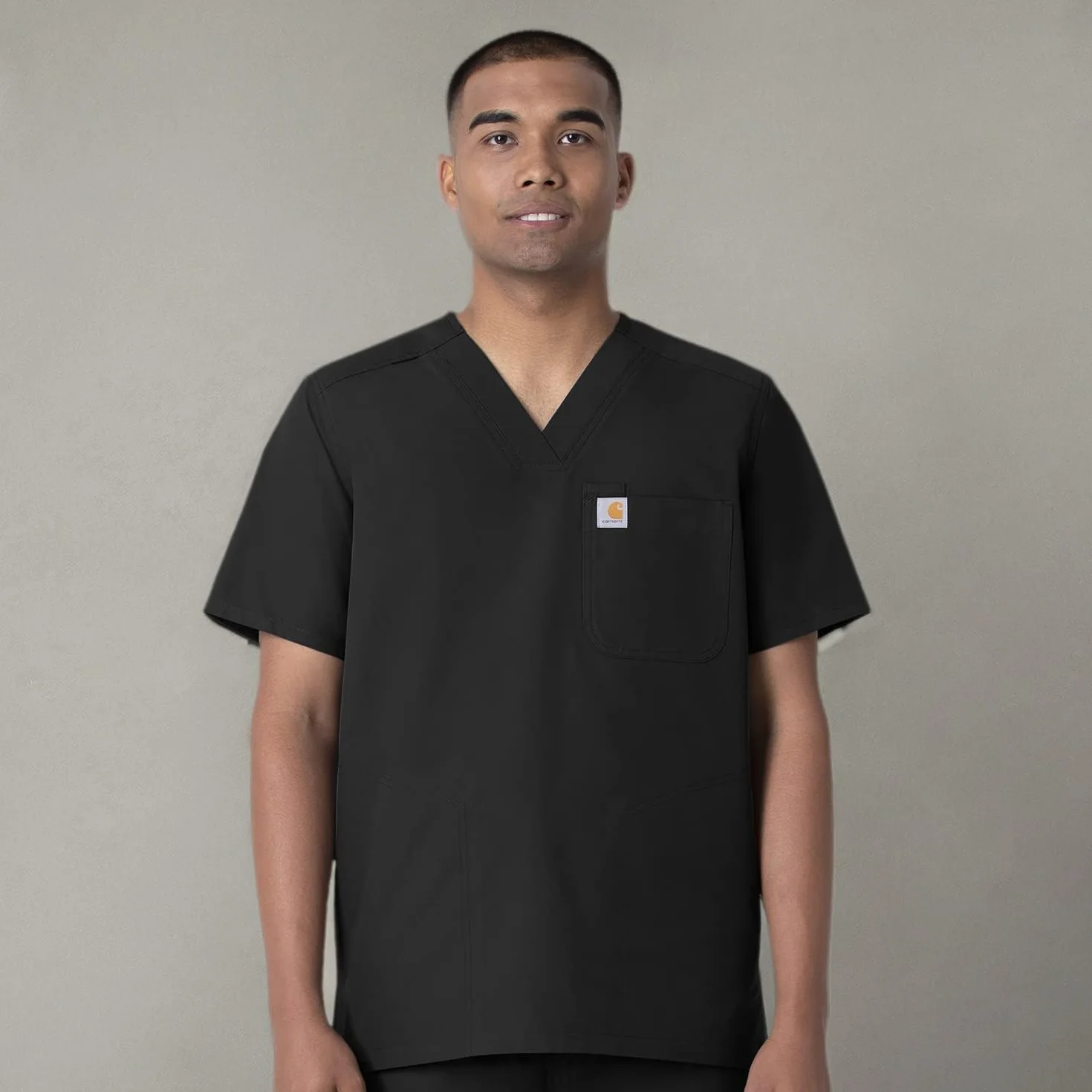 Carhartt Scrubs C16113 Force® Modern Fit V-Neck Top - Small - Black