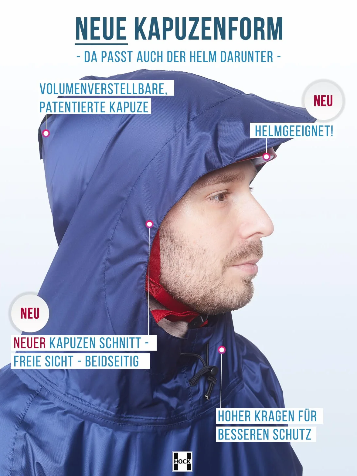 HOCK Ponczo na rower elektryczny unisex z rękawami