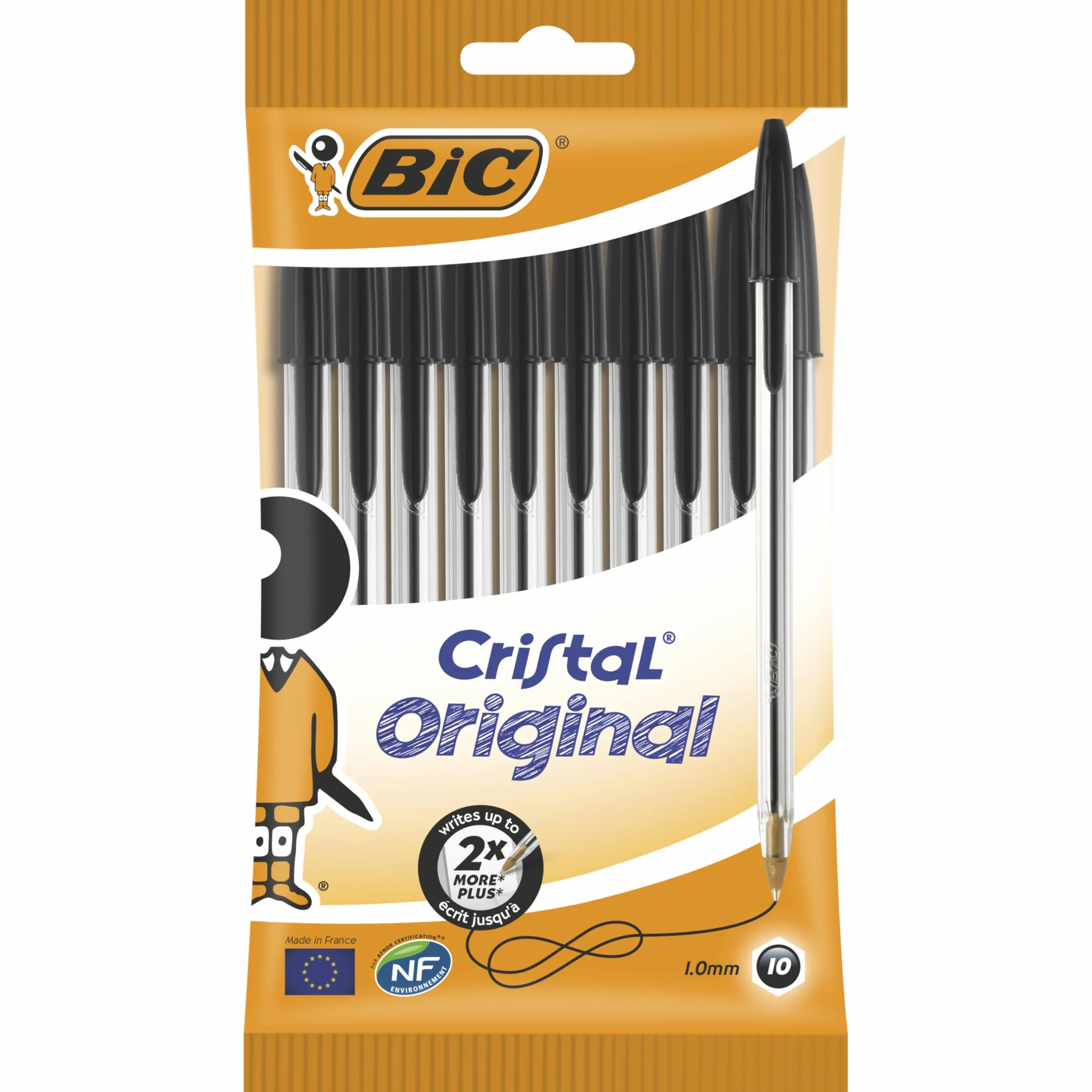Bic Cristal Original 830864 Długopisy, Czarny, 10 sztuk