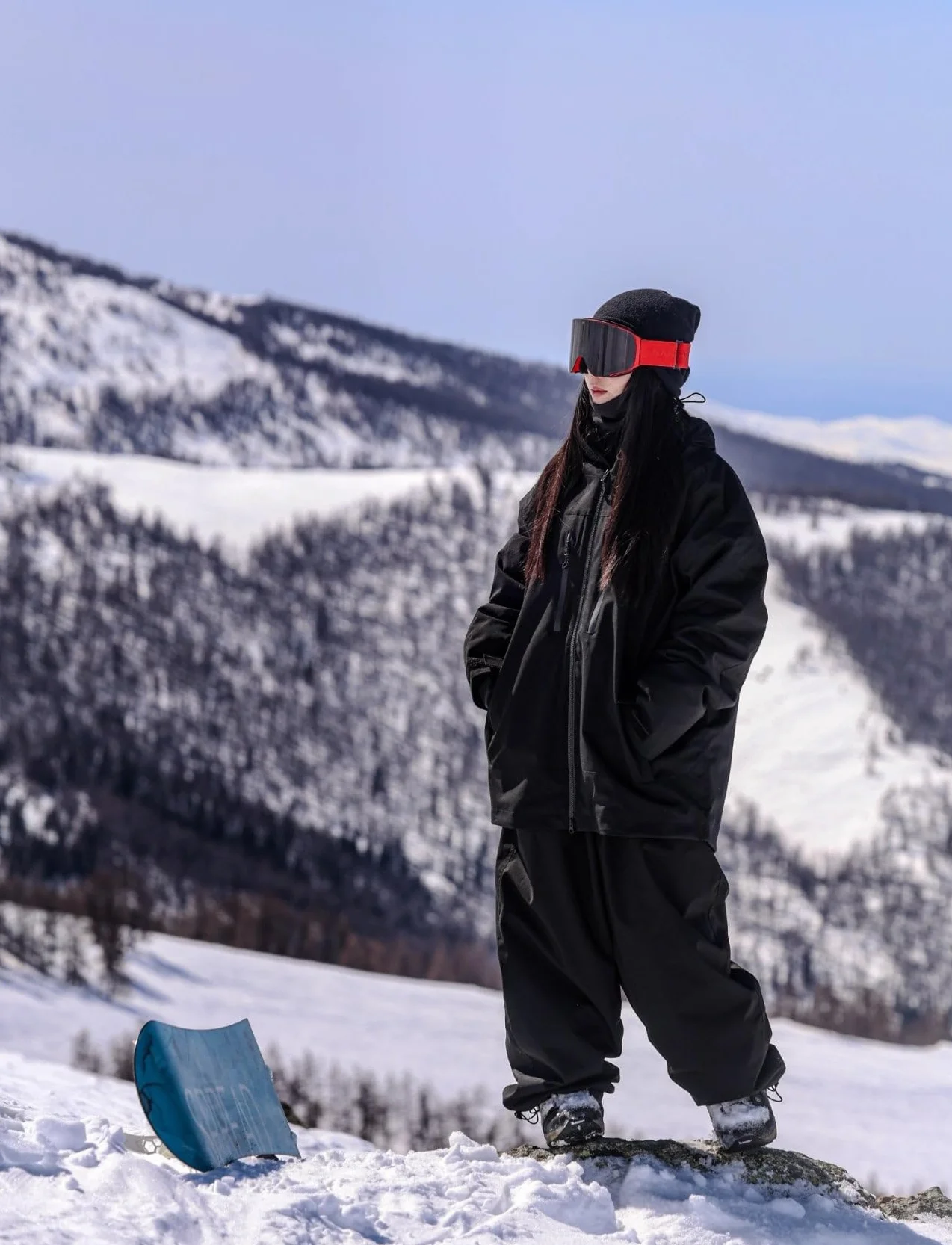GSOU SNOW Męskie Damskie Spodnie Snowboardowe Baggy Spodnie Narciarskie - Wodoodporne Wiatroodporne Oddychające Ciepłe
