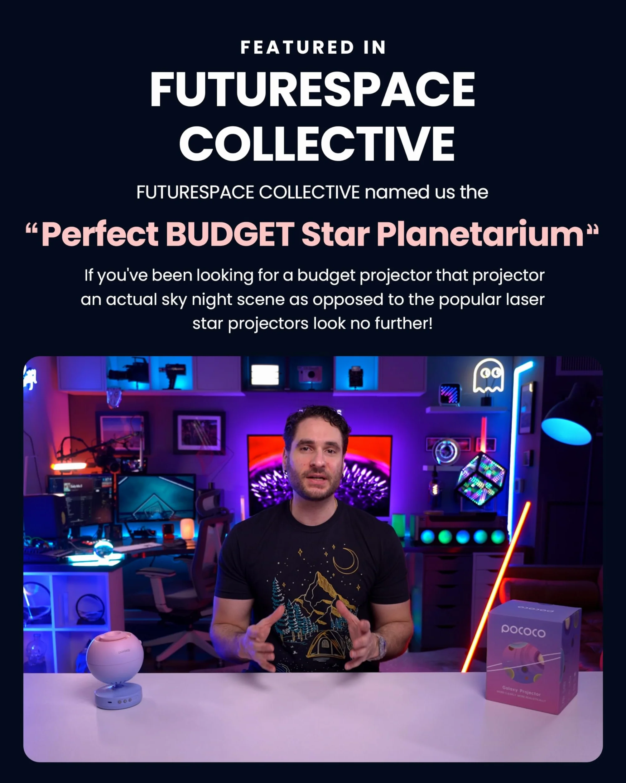POCOCO Domowe planetarium projektor gwiazd: ultra przezroczysty projektor galaktyki do sypialni urodziny rocznica pomysły dziewczyna kobiety jej żona prezenty łagodzące stres lampki nocne dekoracja